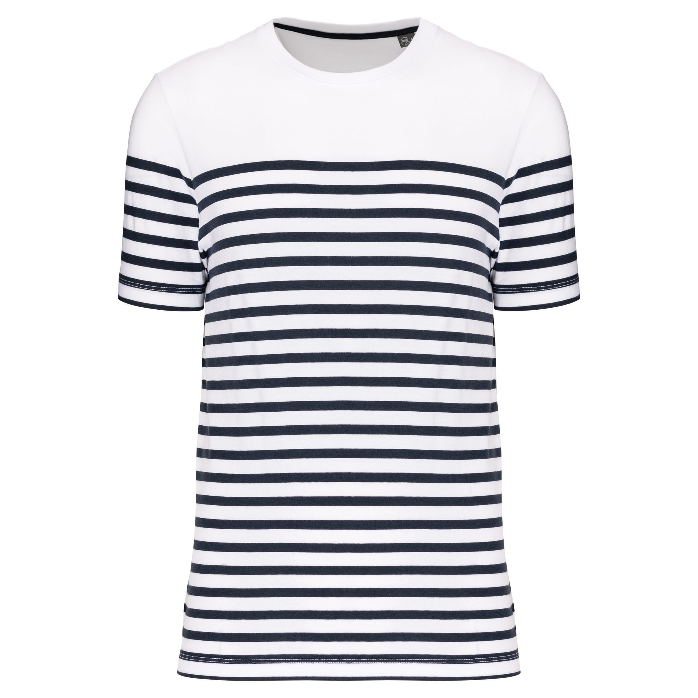 Marine-T-shirt ronde hals Bio heren