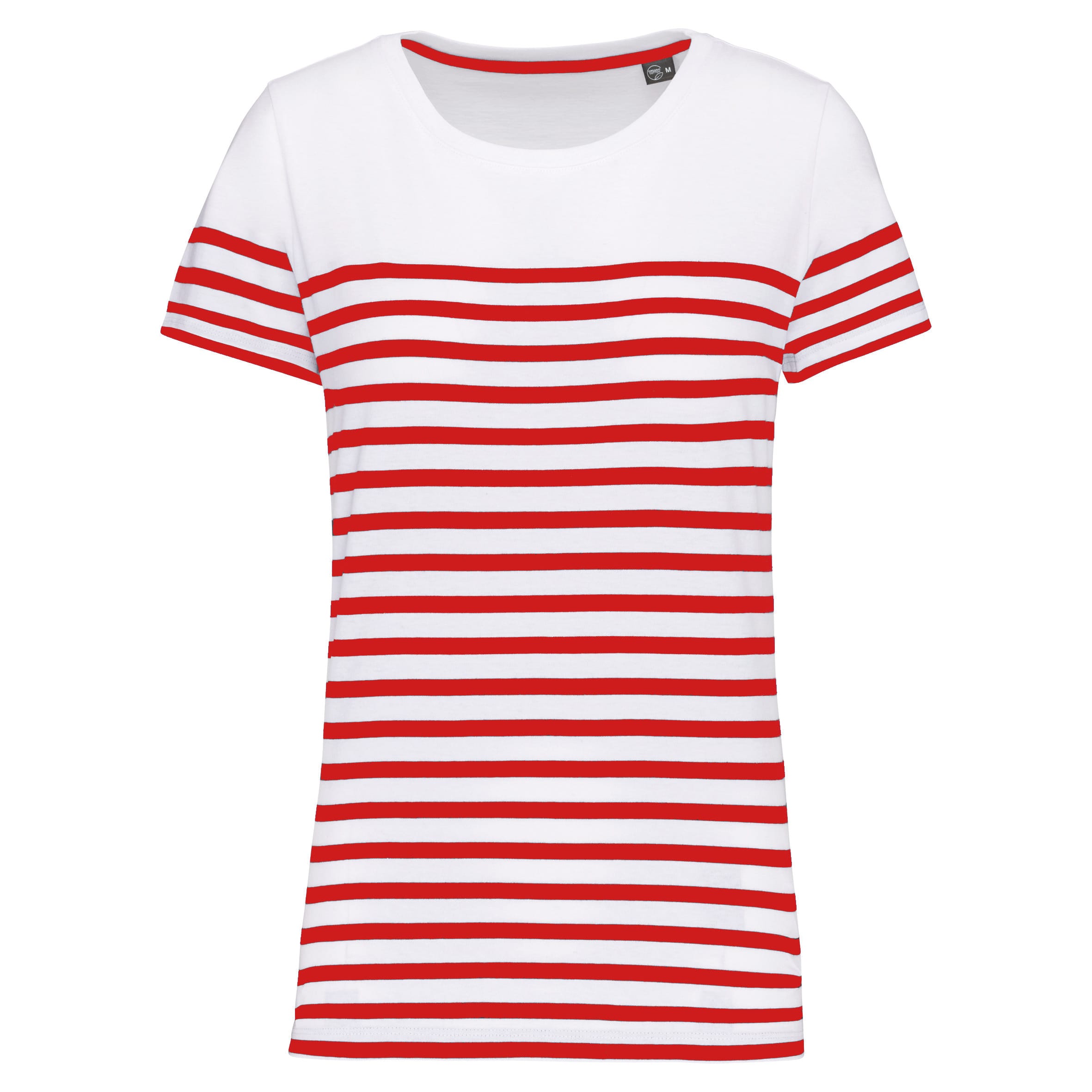 Marine-T-shirt ronde hals biologisch katoen dames