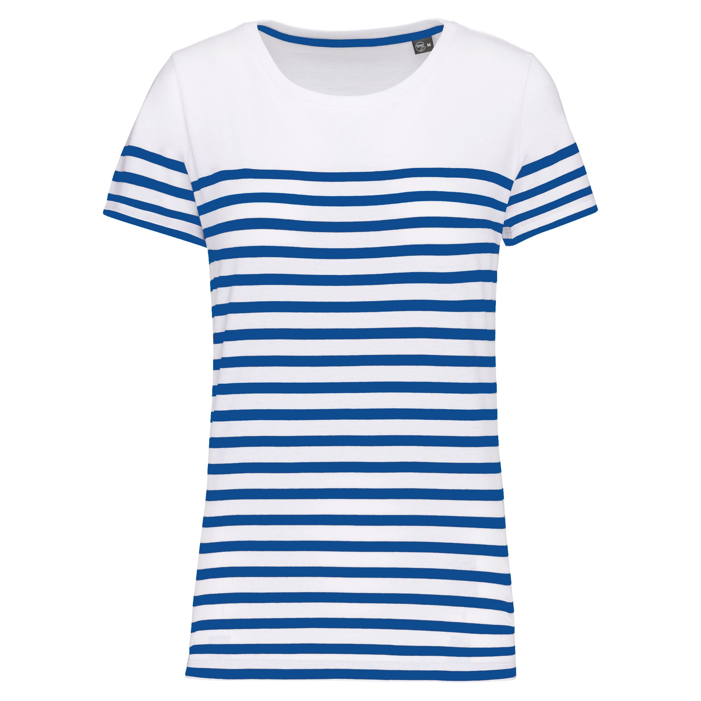 Marine-T-shirt ronde hals biologisch katoen dames