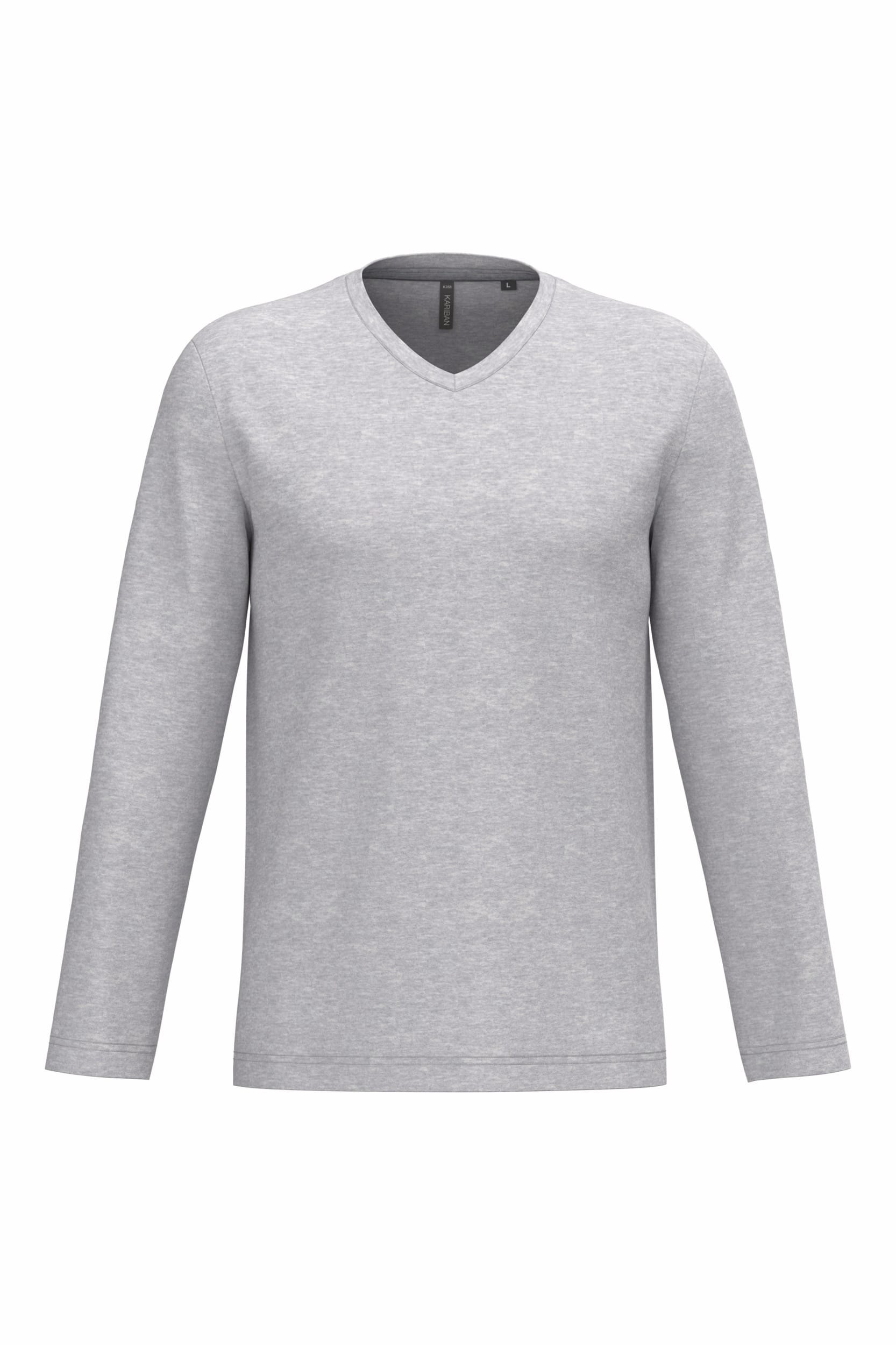 T-shirt met V-hals en lange mouwen