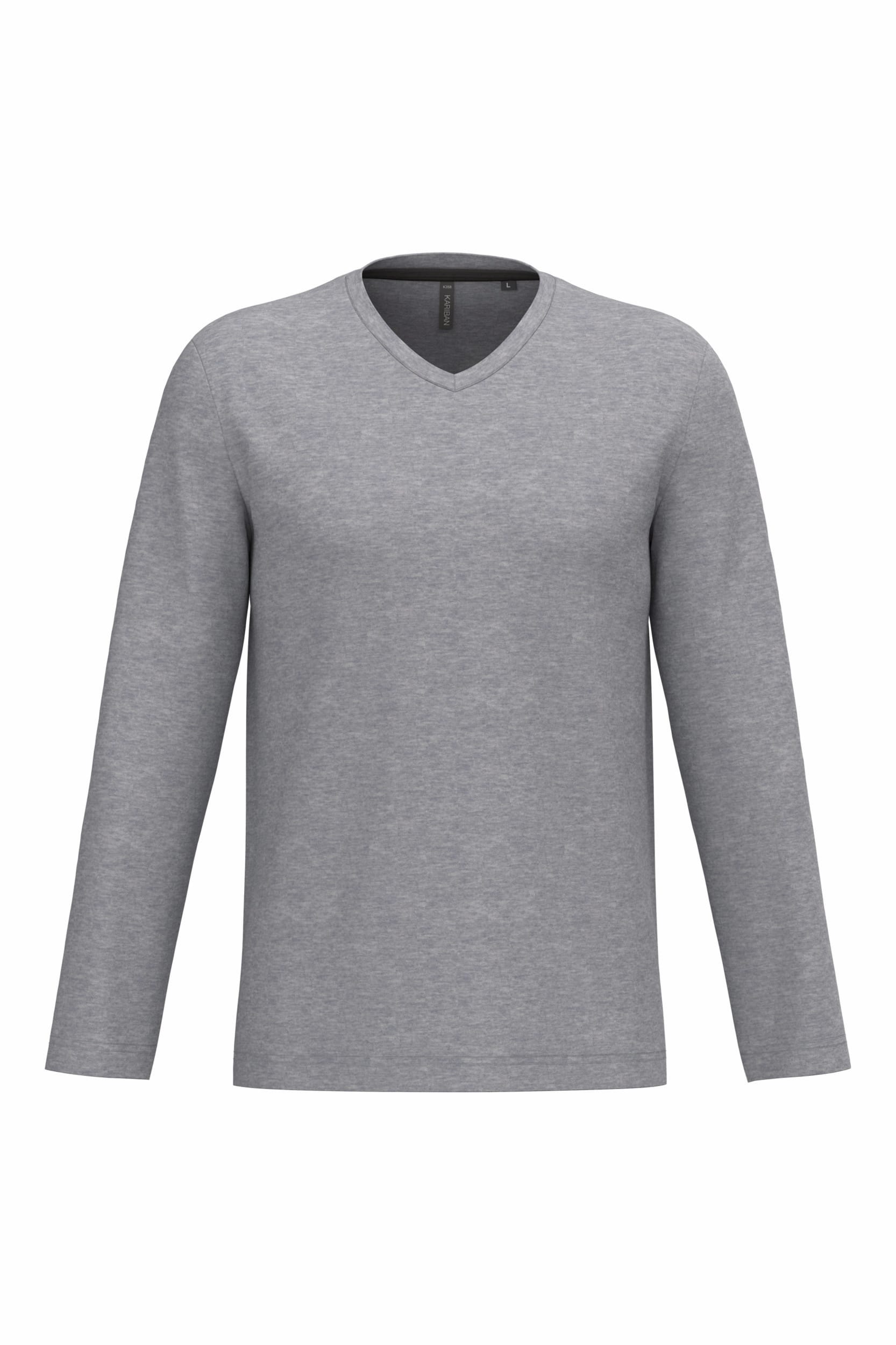 T-shirt met V-hals en lange mouwen