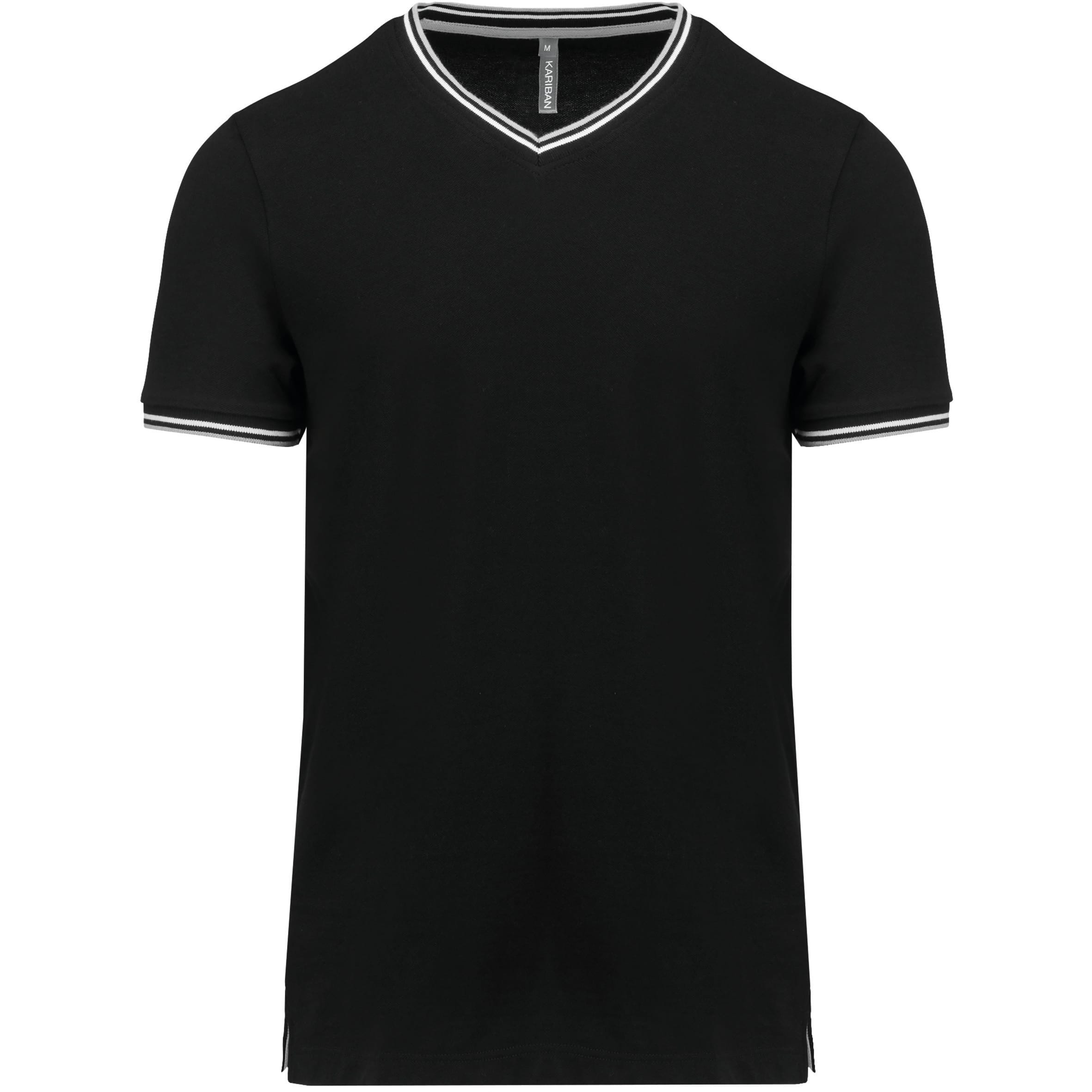 Men's pique V-neck T-shirt