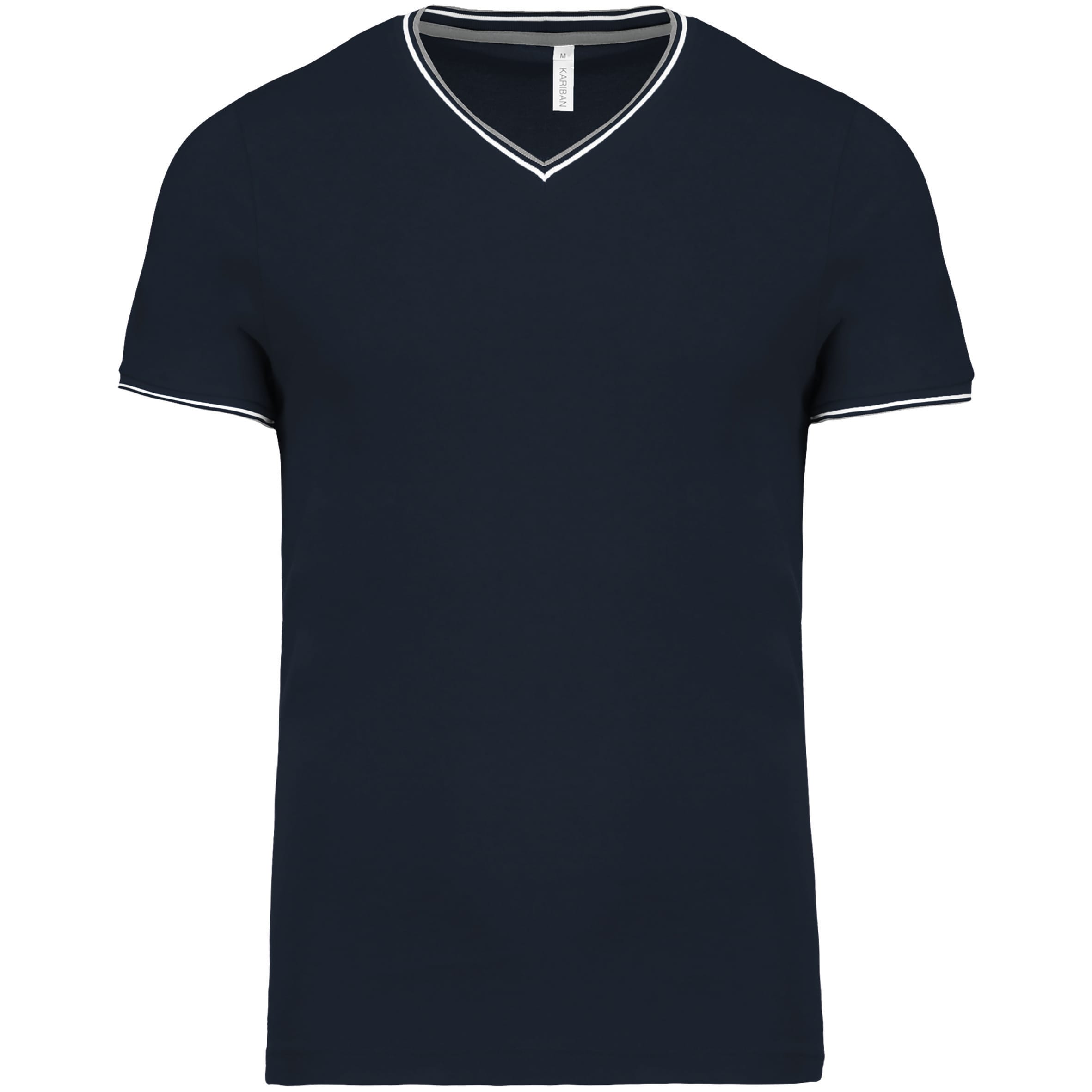 Men's pique V-neck T-shirt