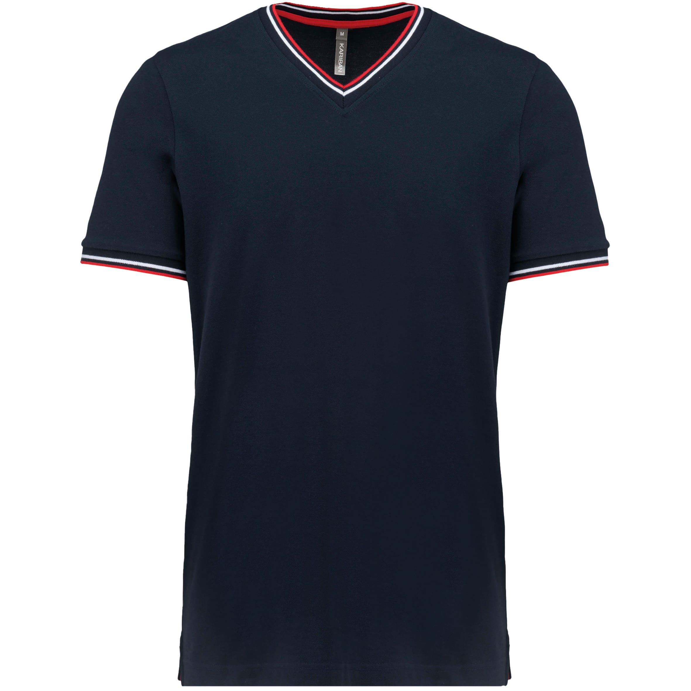 Men's pique V-neck T-shirt