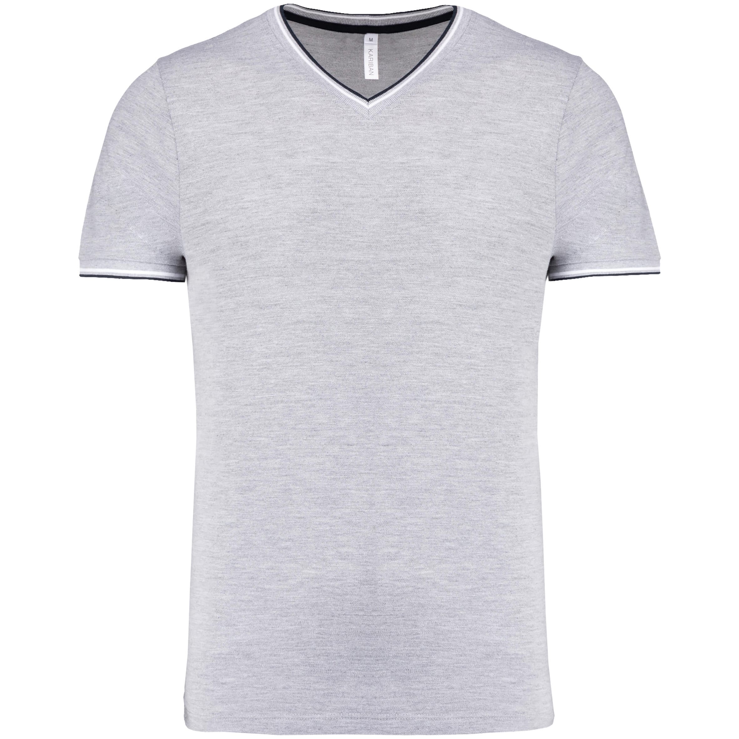 Men's pique V-neck T-shirt