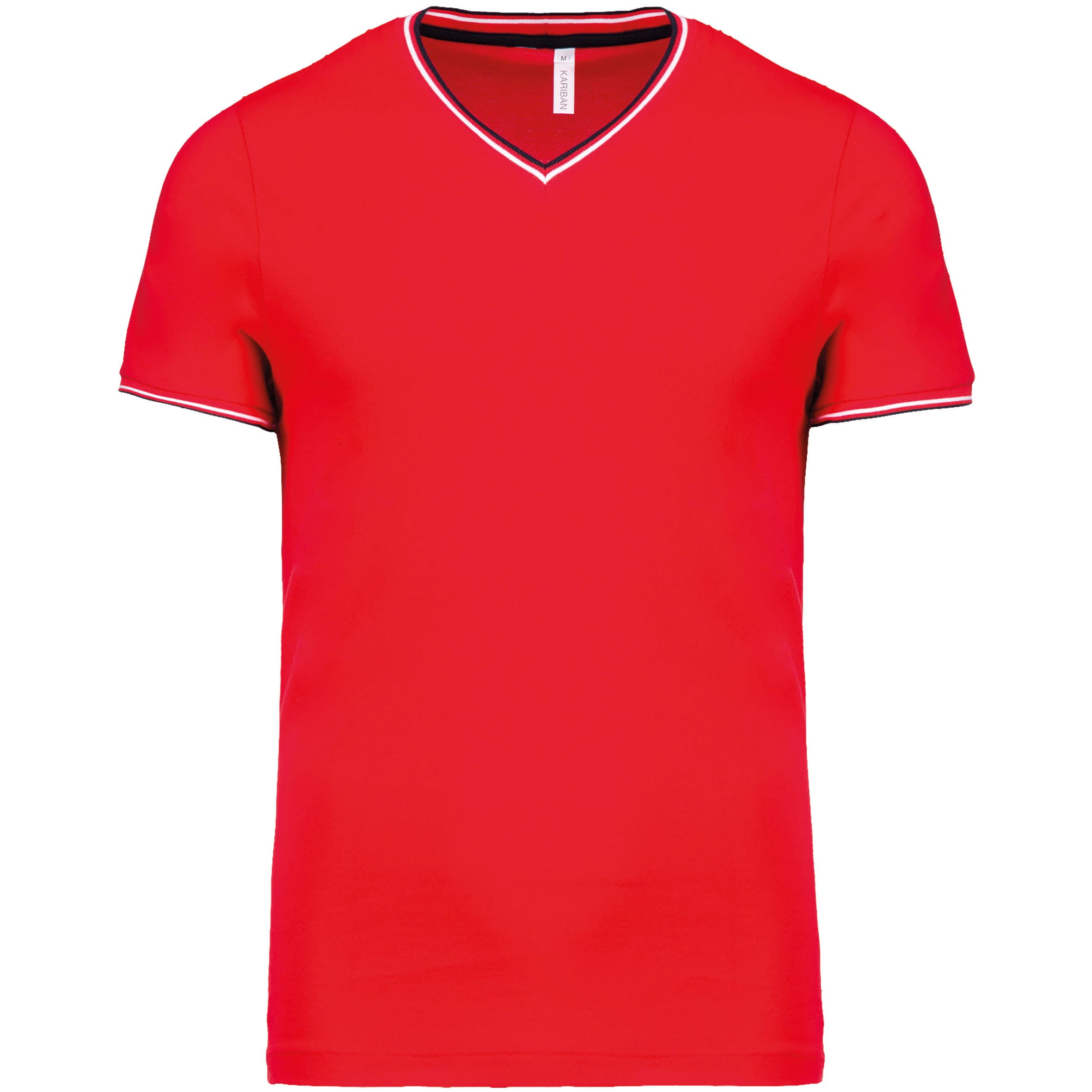 Men's pique V-neck T-shirt