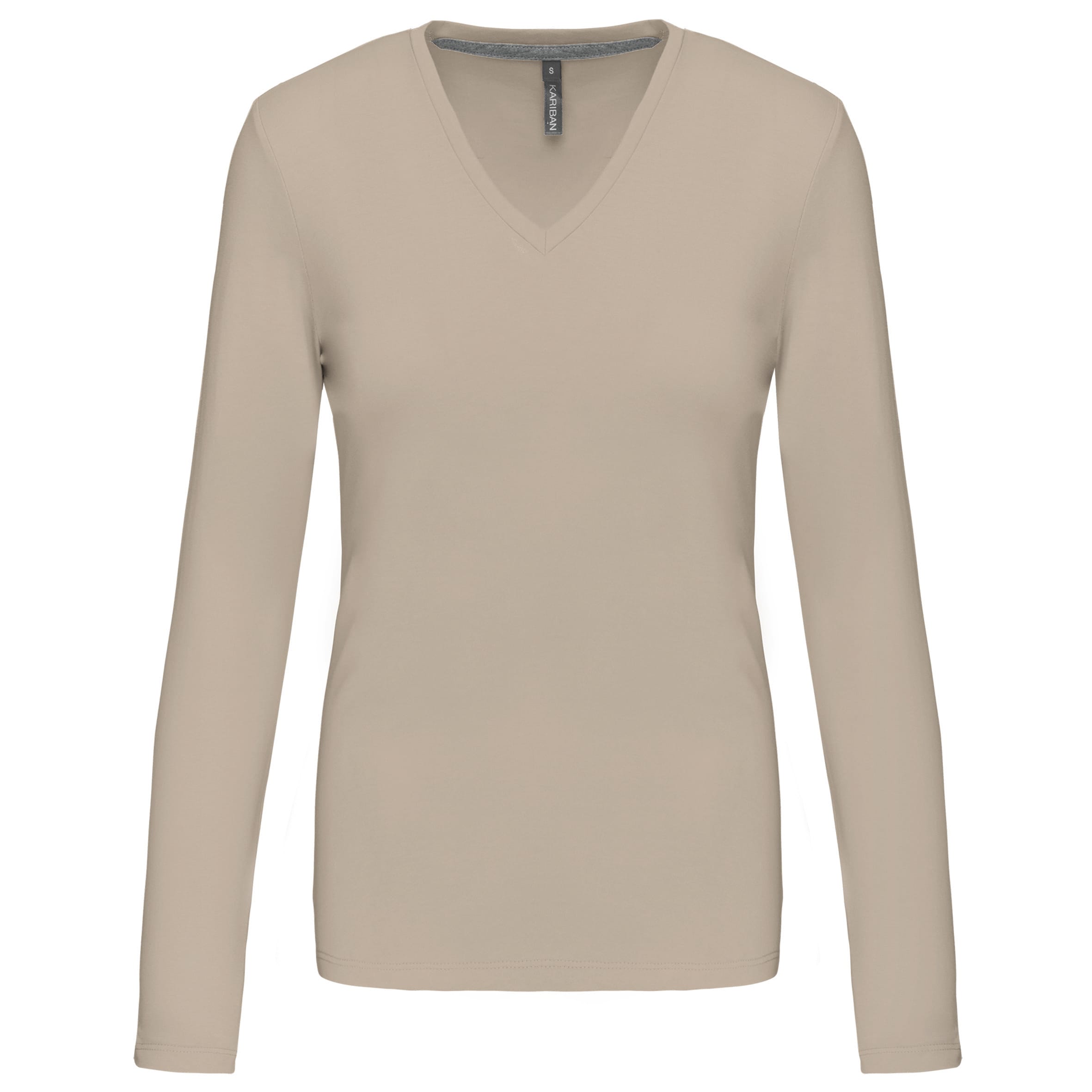 Dames t-shirt V-hals lange mouwen