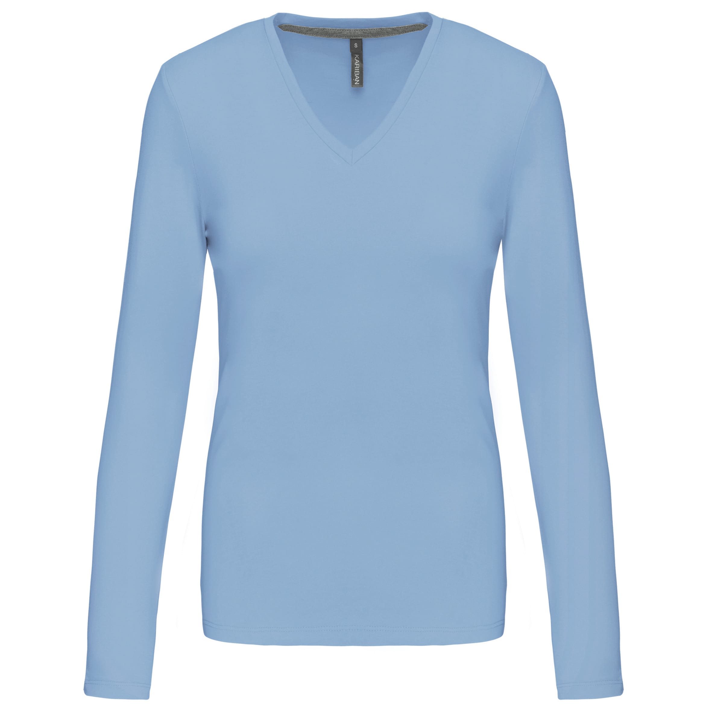 Dames t-shirt V-hals lange mouwen