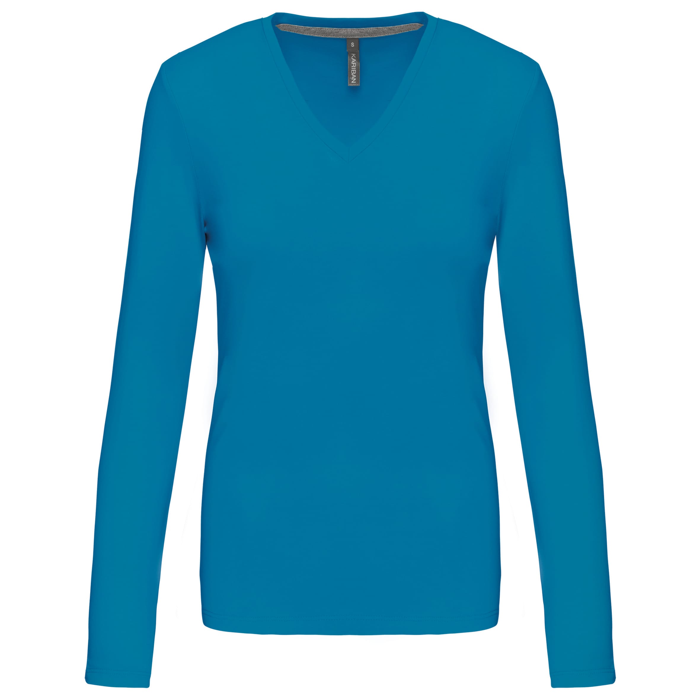 Dames t-shirt V-hals lange mouwen