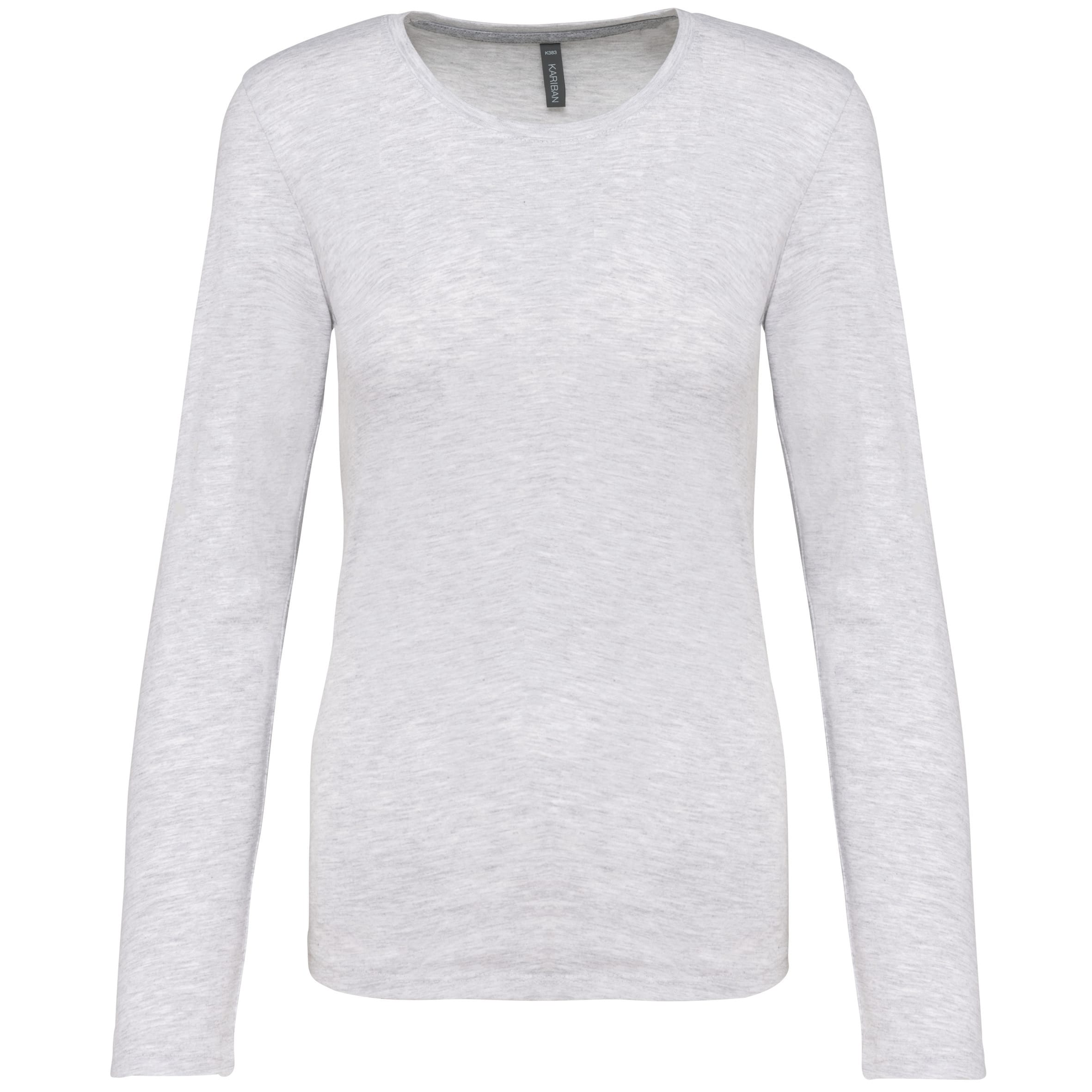 Dames T-shirt met ronde hals en lange mouwen