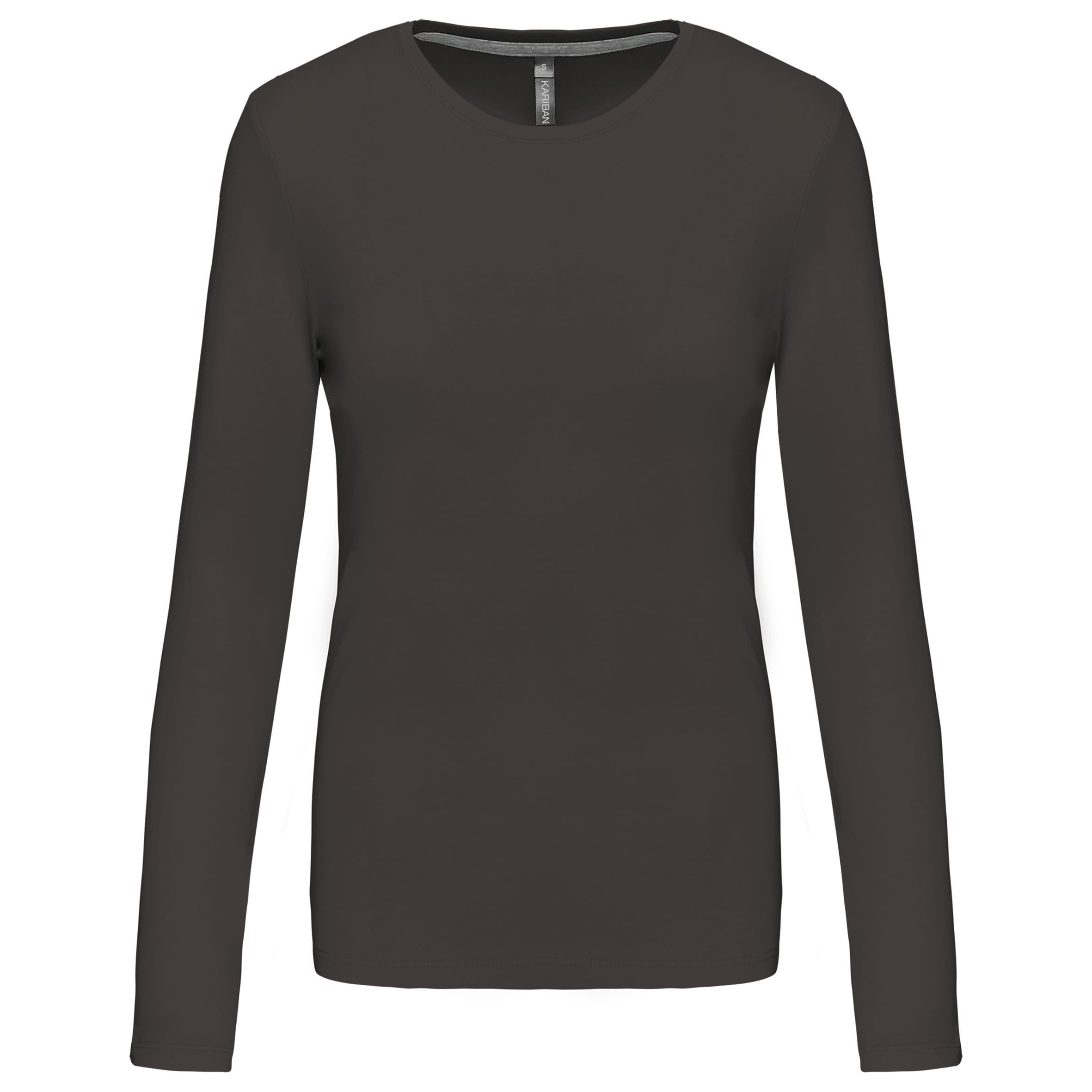 Dames T-shirt met ronde hals en lange mouwen