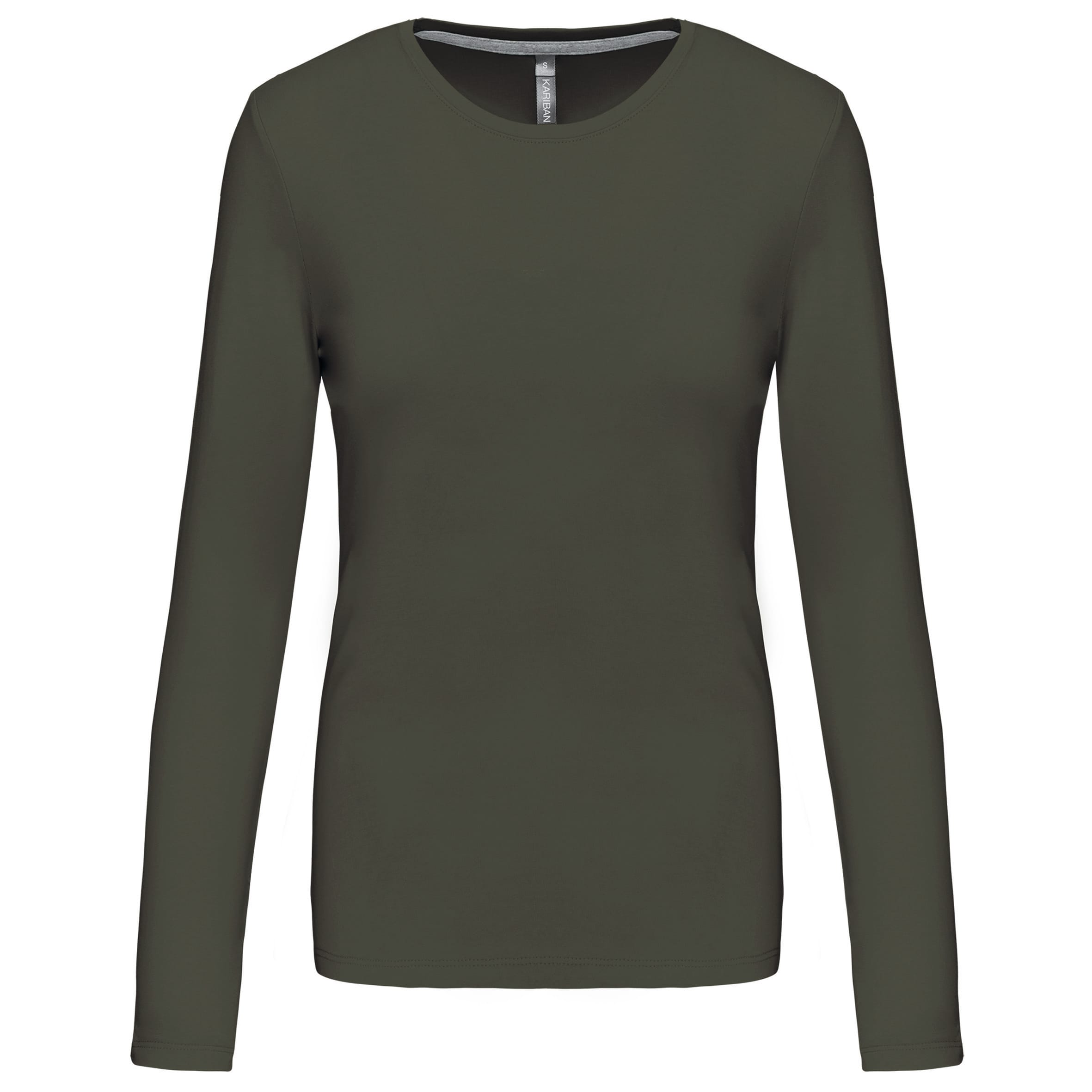 Dames T-shirt met ronde hals en lange mouwen