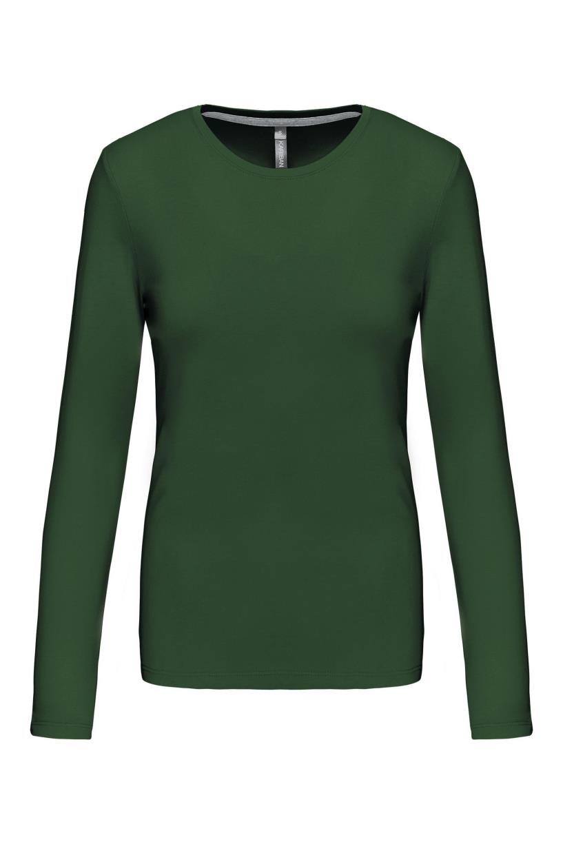 Dames T-shirt met ronde hals en lange mouwen