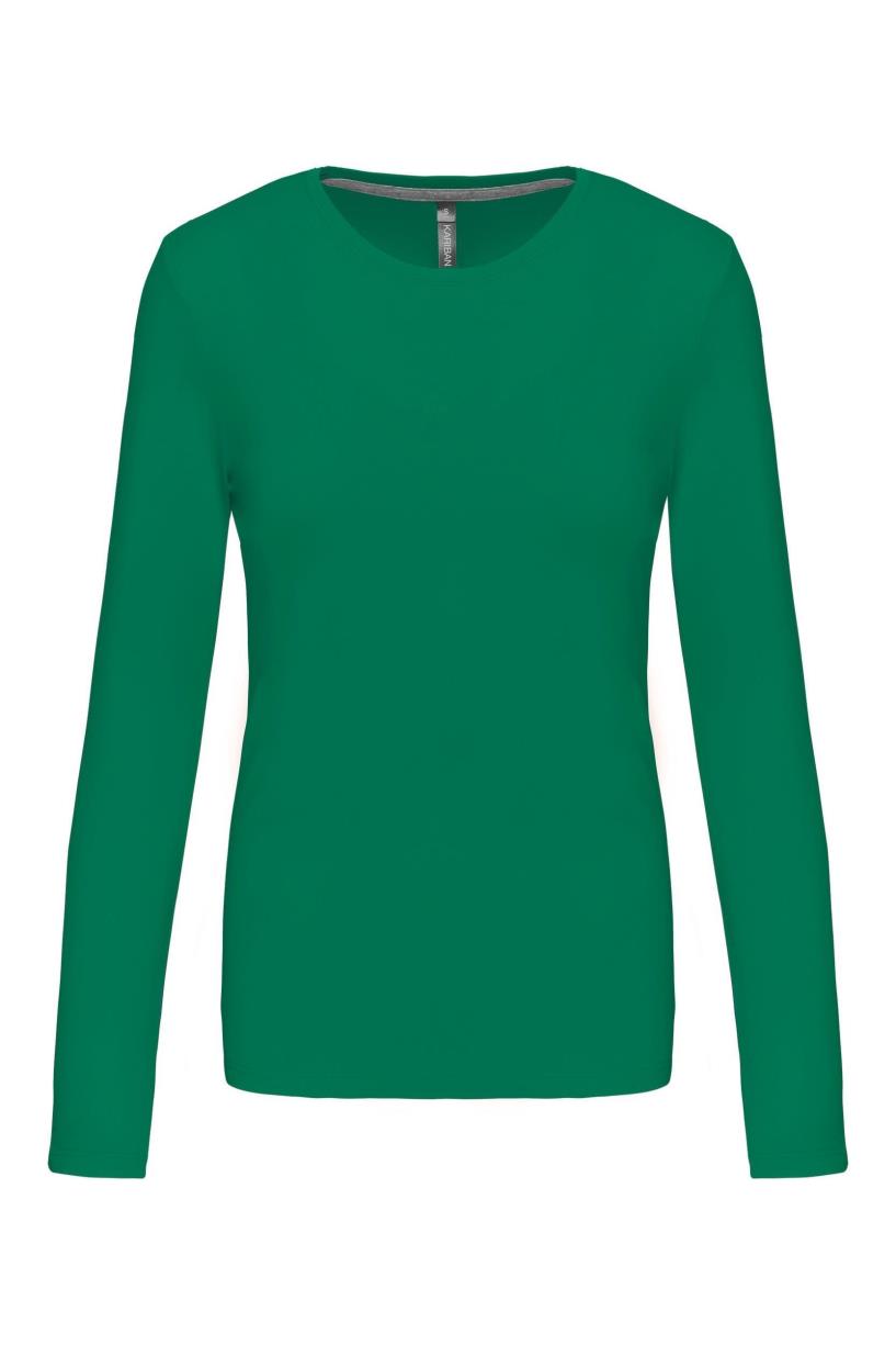 Dames T-shirt met ronde hals en lange mouwen