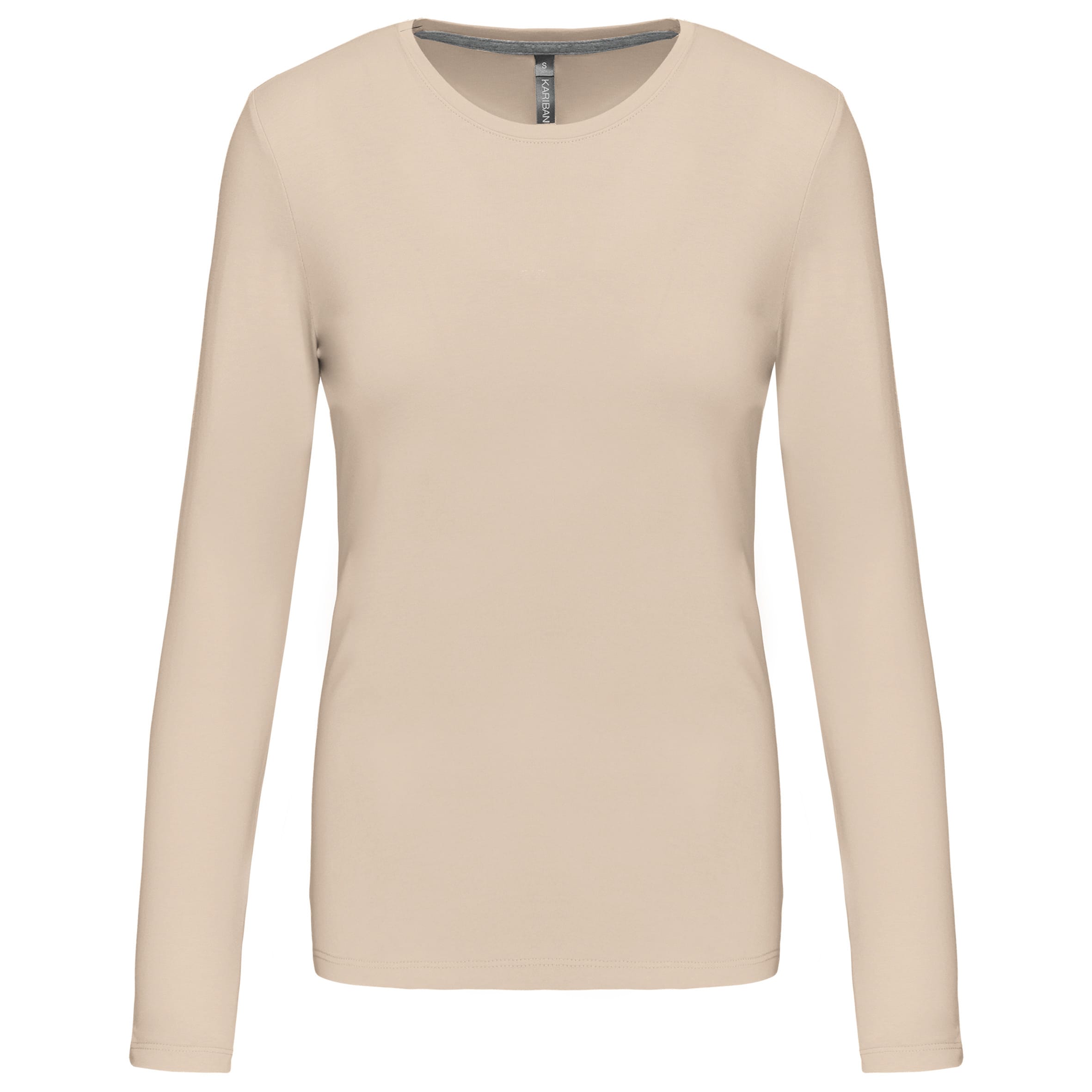 Dames T-shirt met ronde hals en lange mouwen