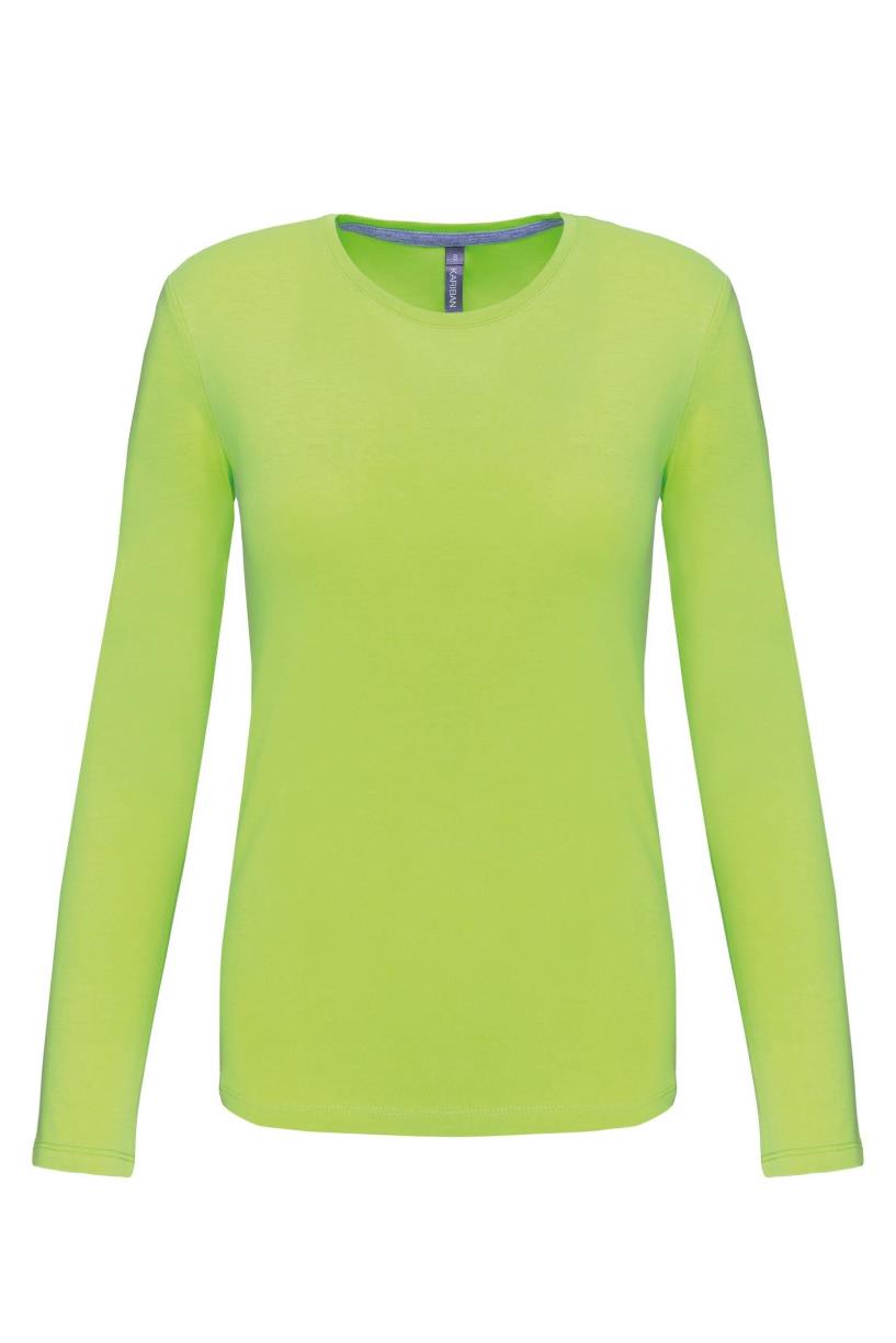 Dames T-shirt met ronde hals en lange mouwen