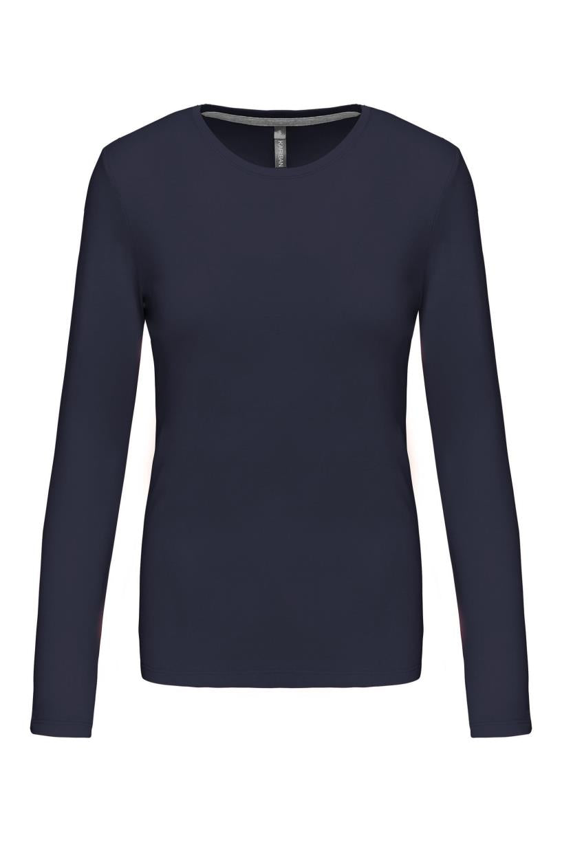Dames T-shirt met ronde hals en lange mouwen