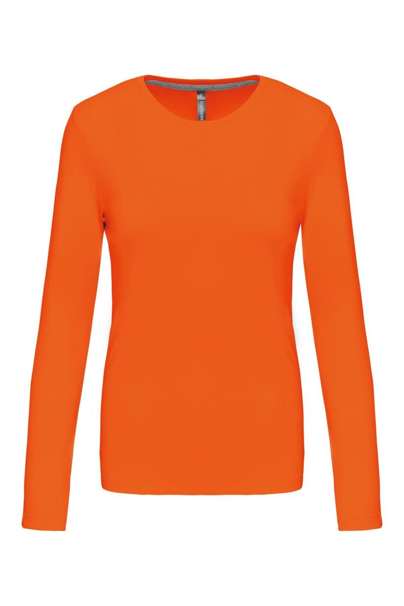 Dames T-shirt met ronde hals en lange mouwen