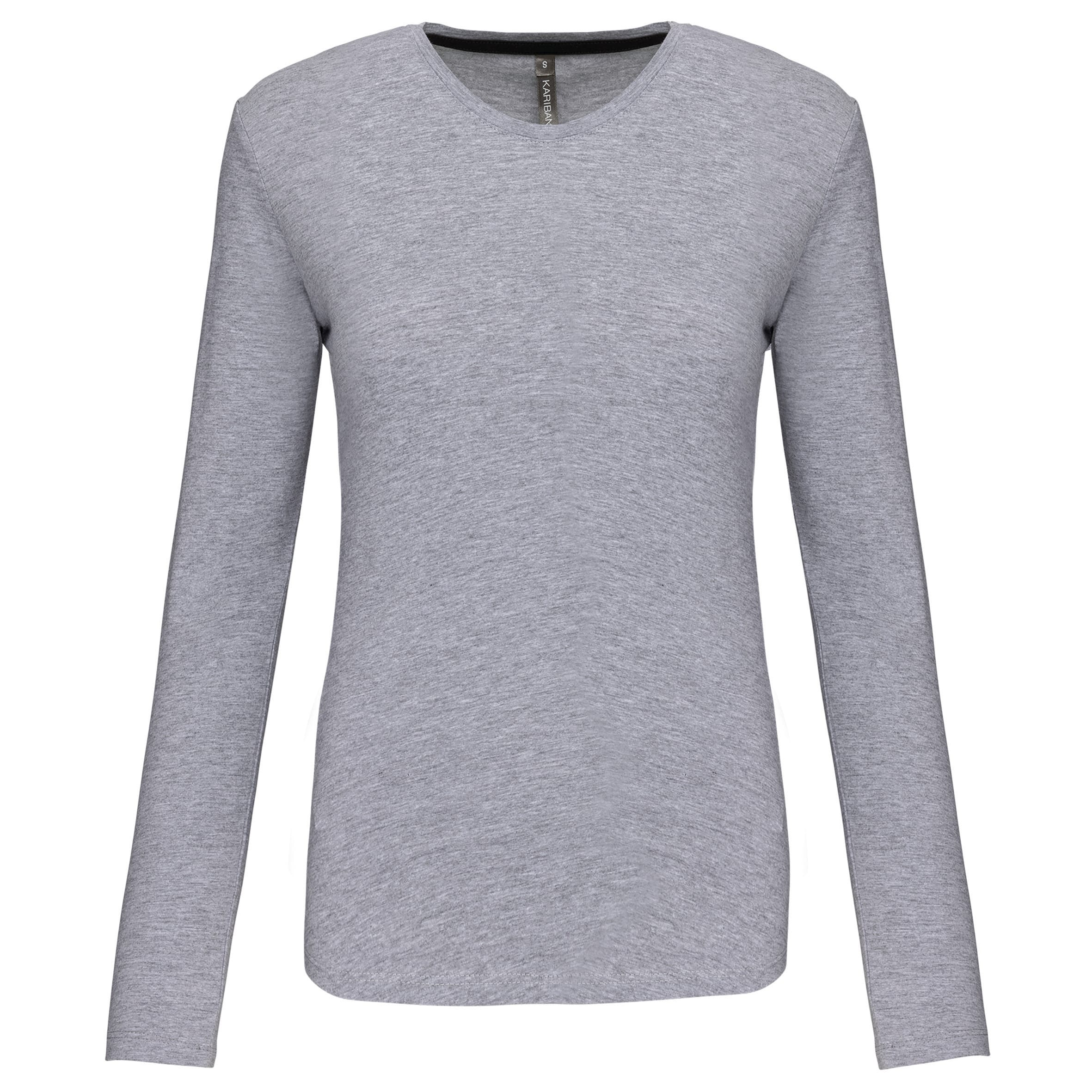 Dames T-shirt met ronde hals en lange mouwen