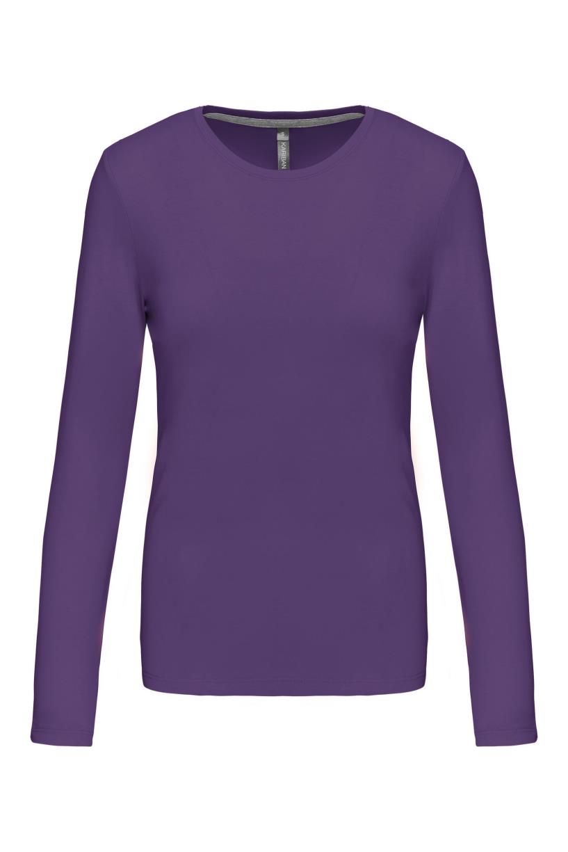 Dames T-shirt met ronde hals en lange mouwen