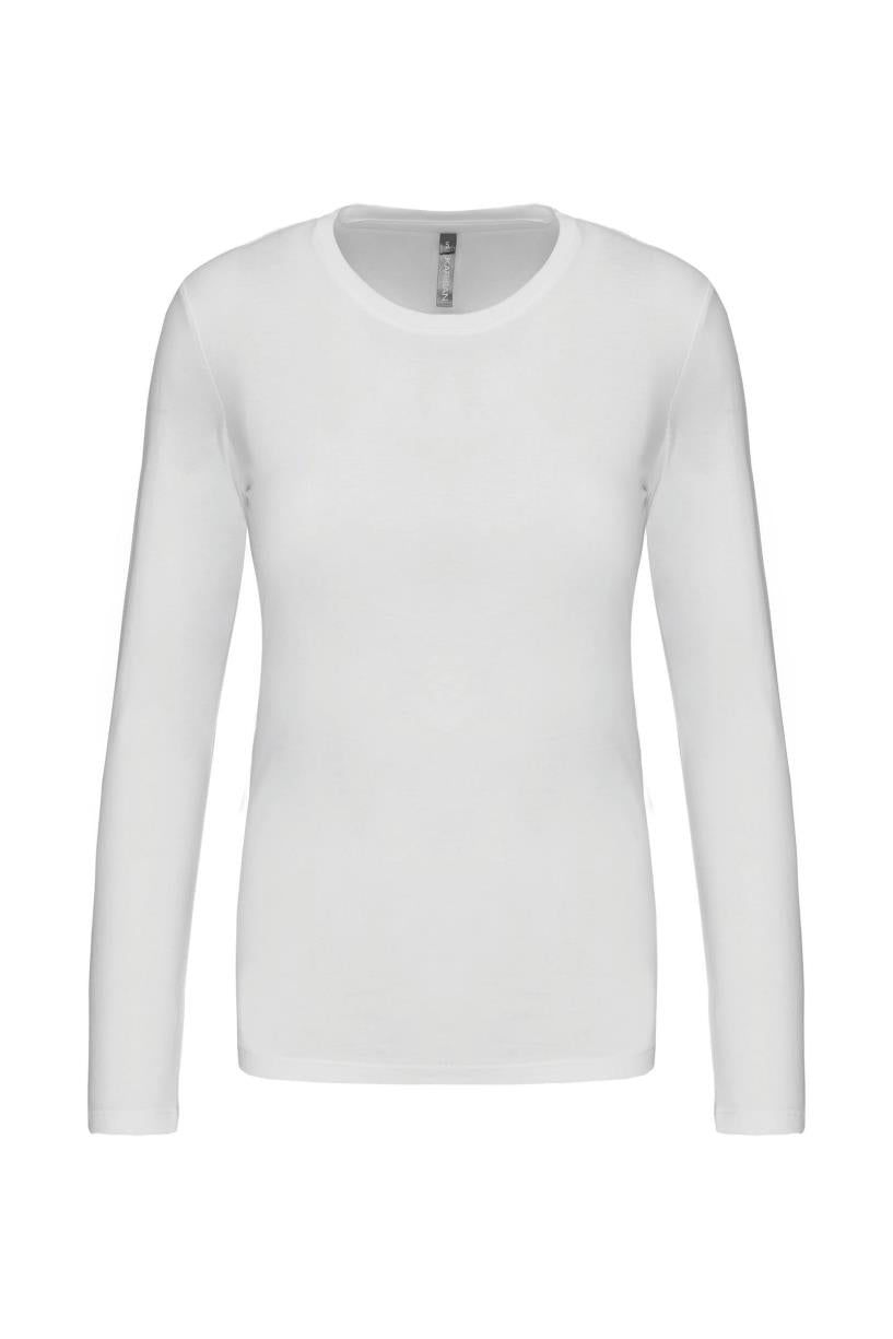 Dames T-shirt met ronde hals en lange mouwen
