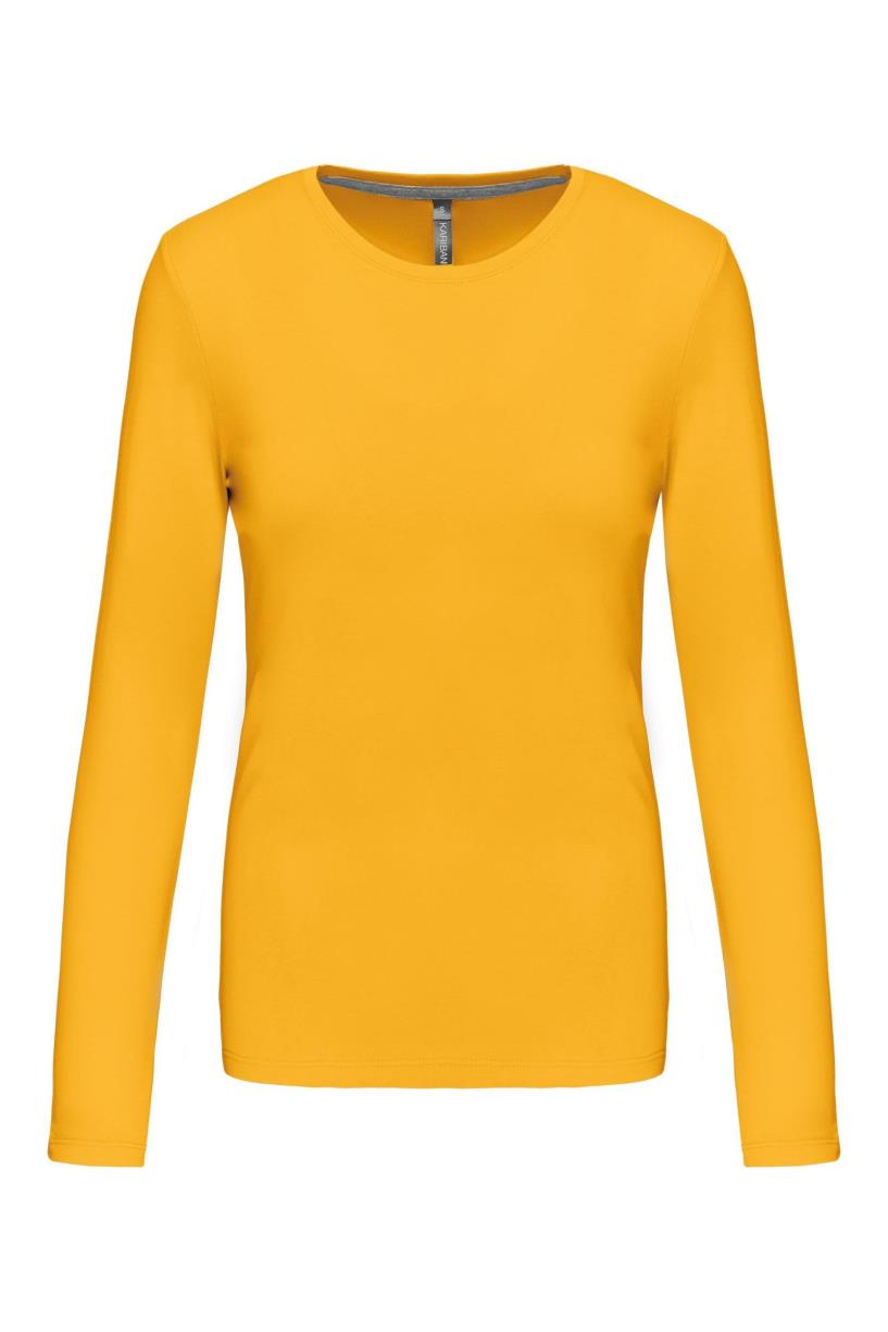 Dames T-shirt met ronde hals en lange mouwen