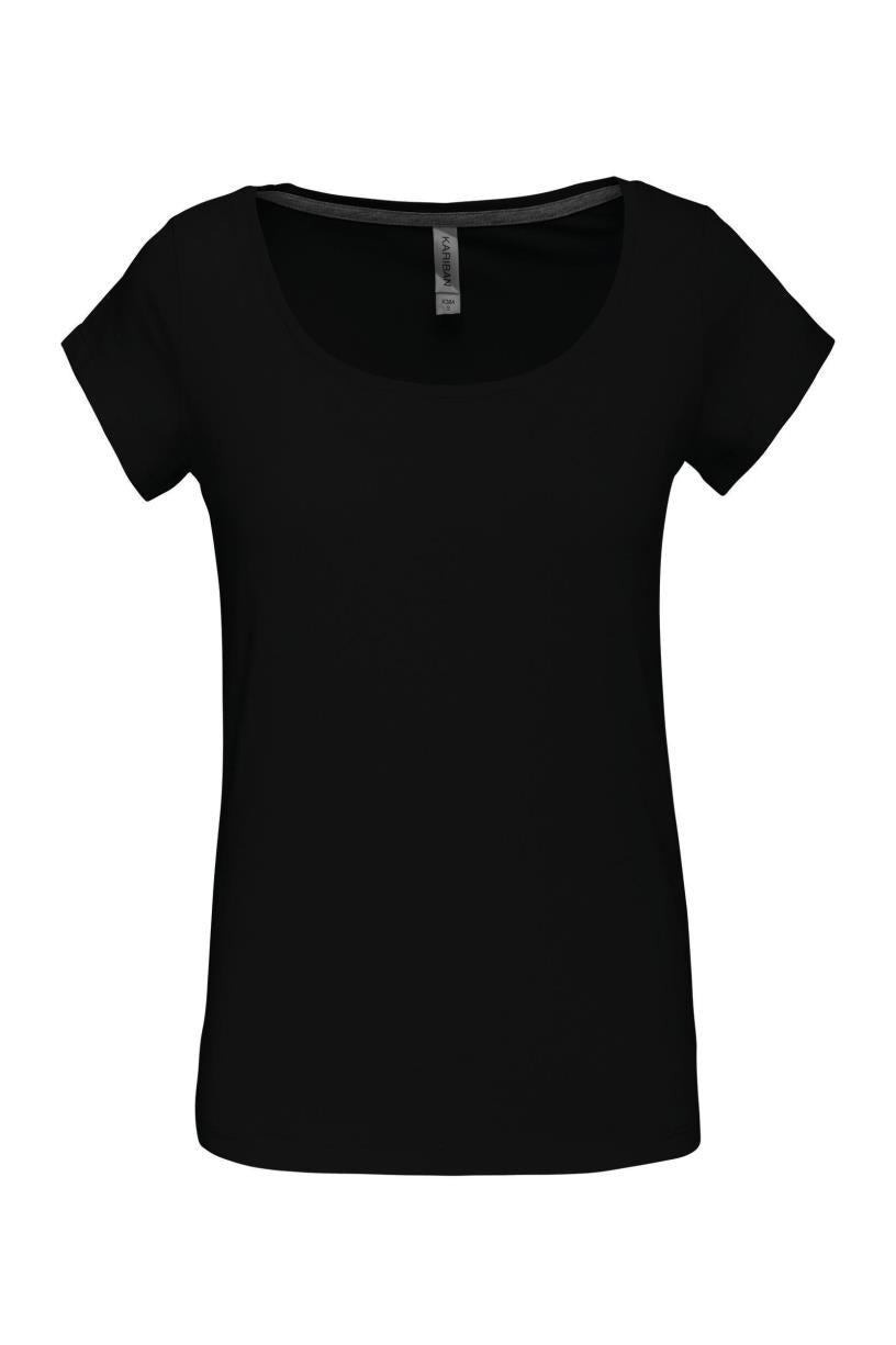 Women's boat-neck short-sleeved T-shirt