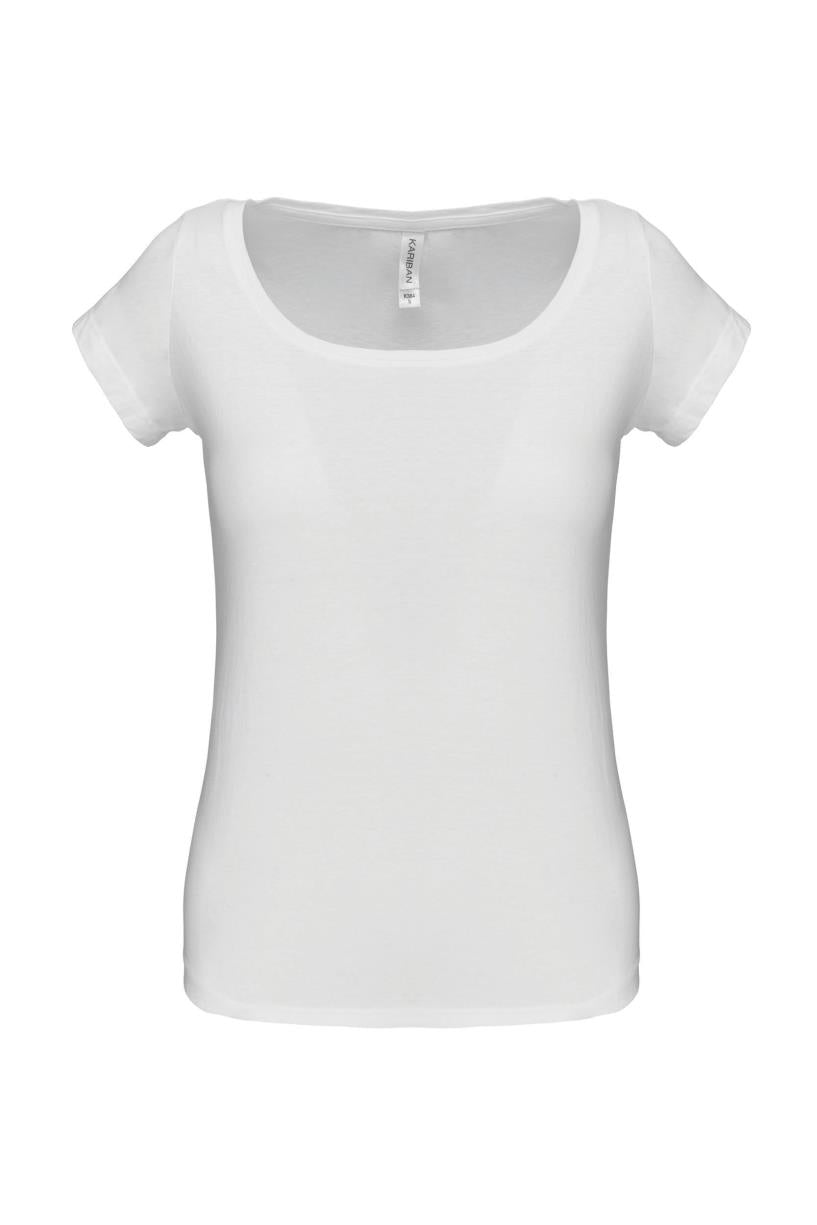 Women's boat-neck short-sleeved T-shirt