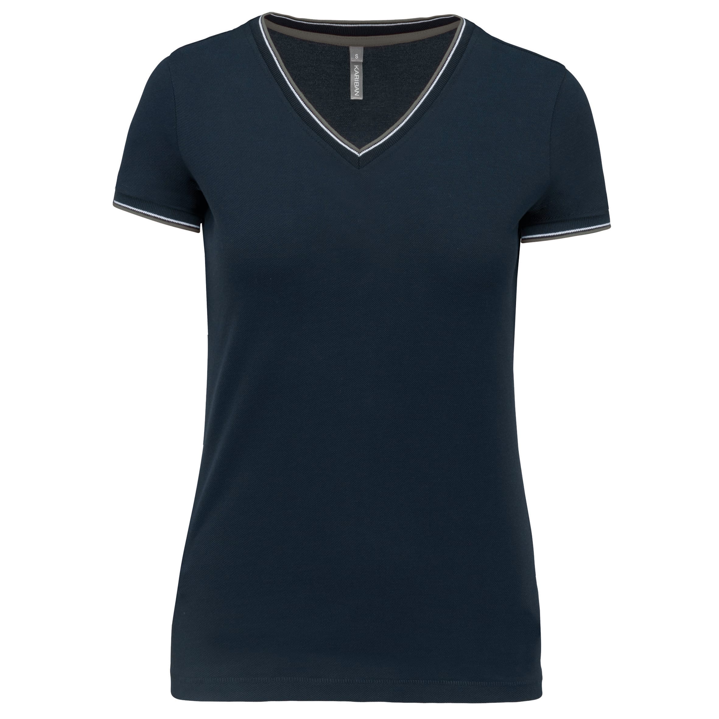 Women's pique V-neck T-shirt