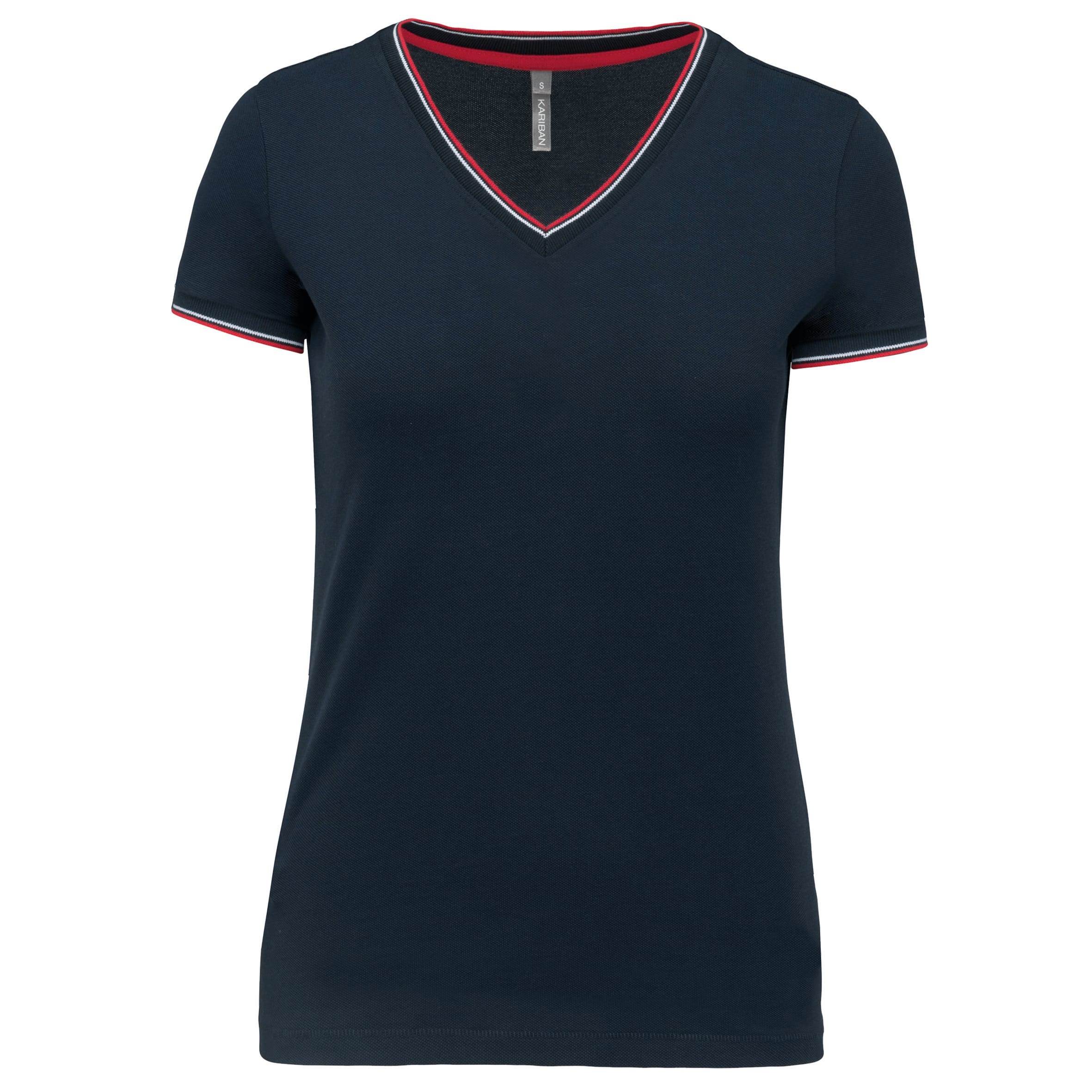 Women's pique V-neck T-shirt