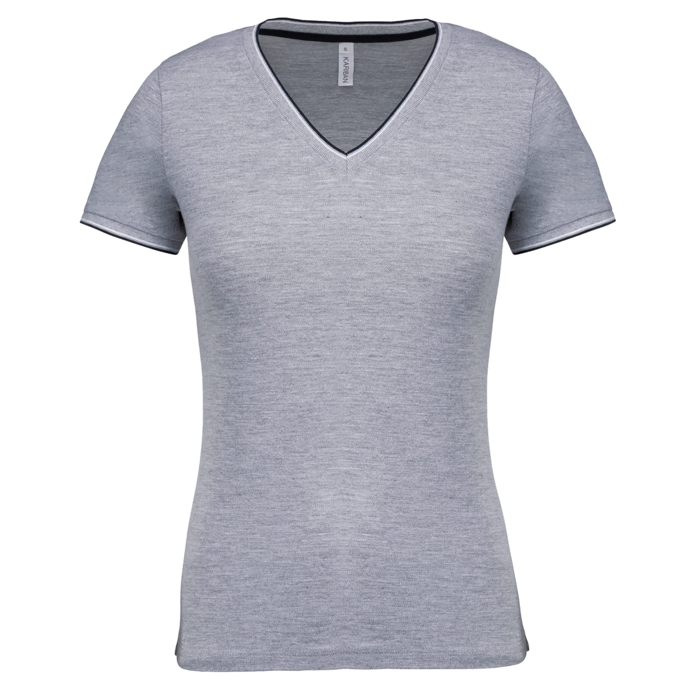 Women's pique V-neck T-shirt