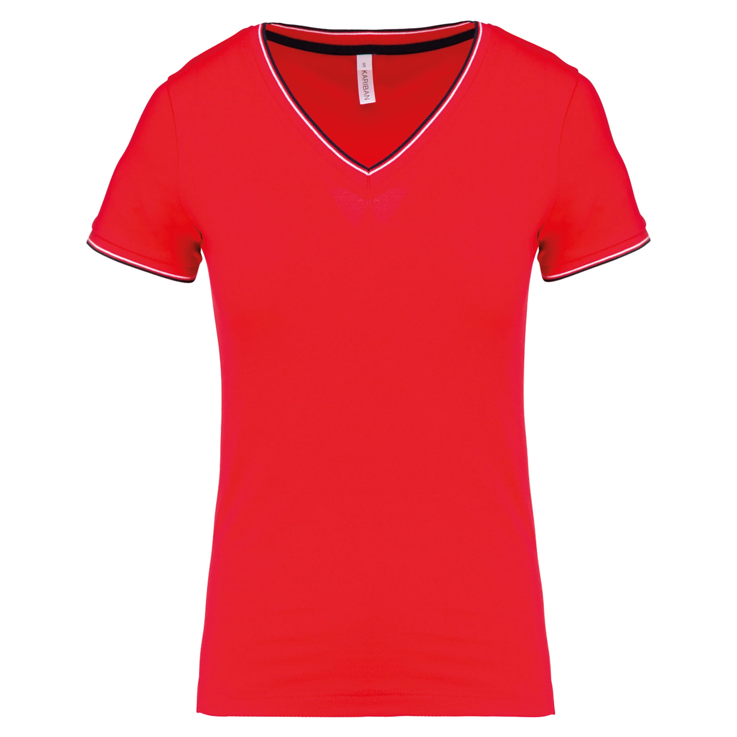 Women's pique V-neck T-shirt