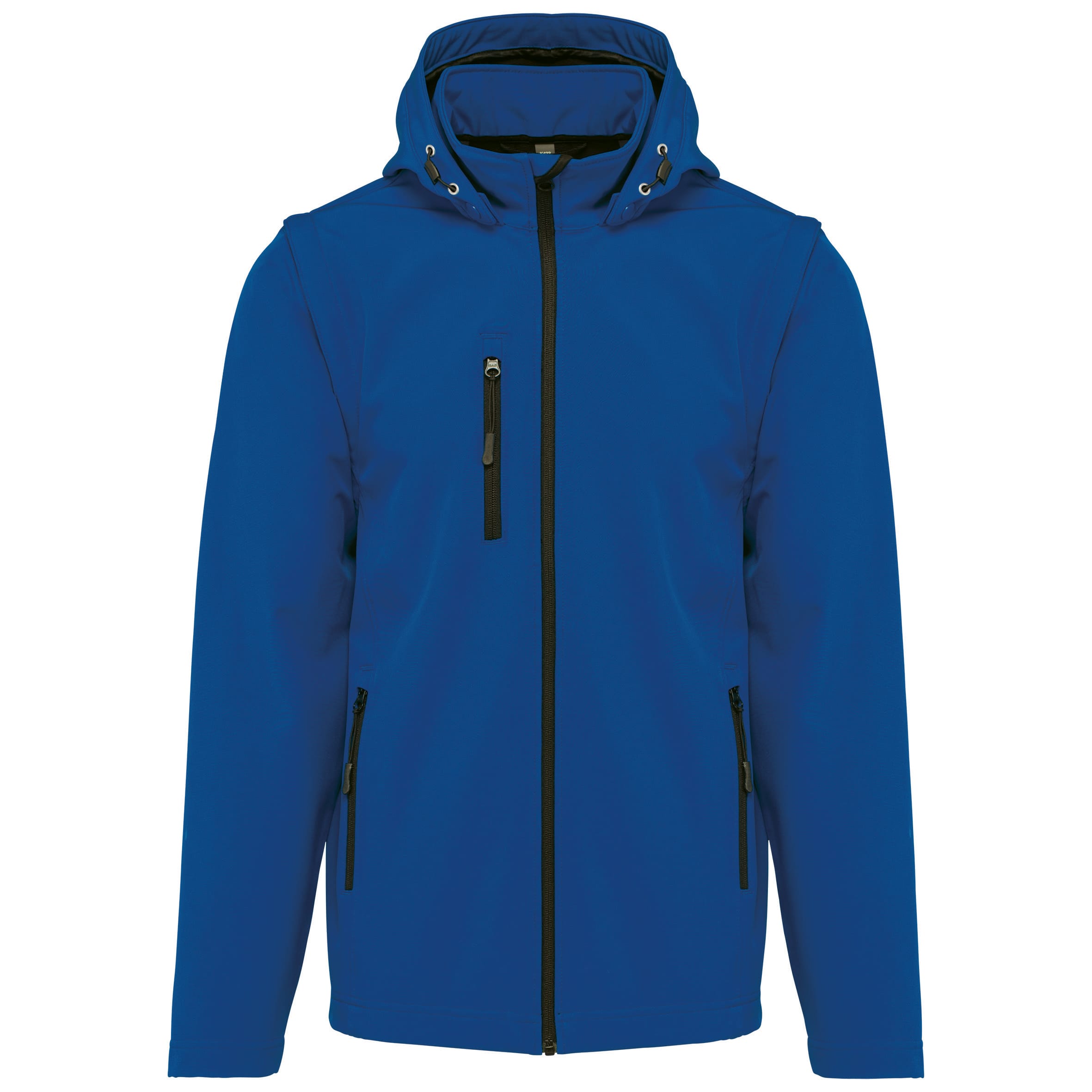 3-laags unisex softshelljack met afneembare capuchon en mouwen