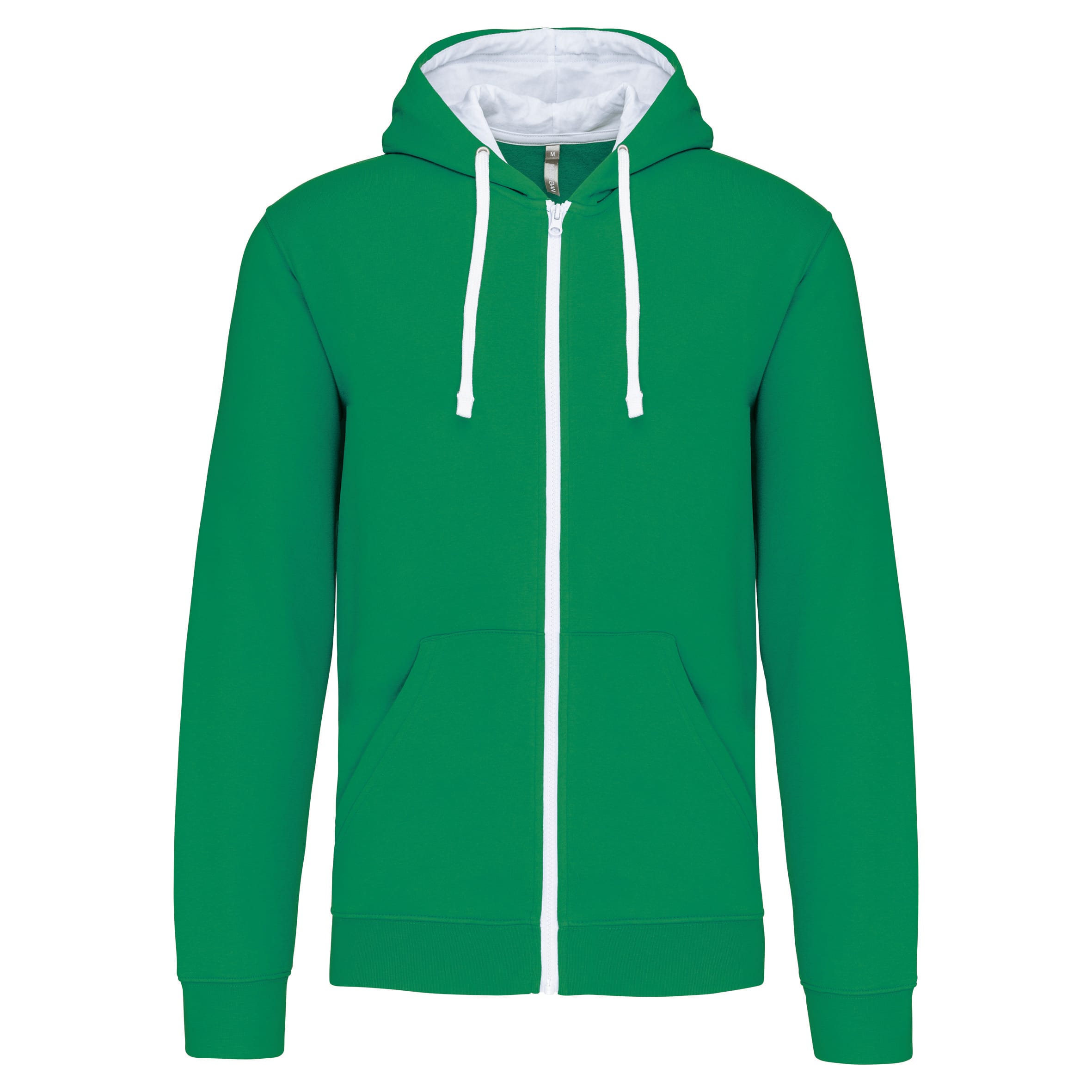 Men's zip-up hoodie with contrasting hood