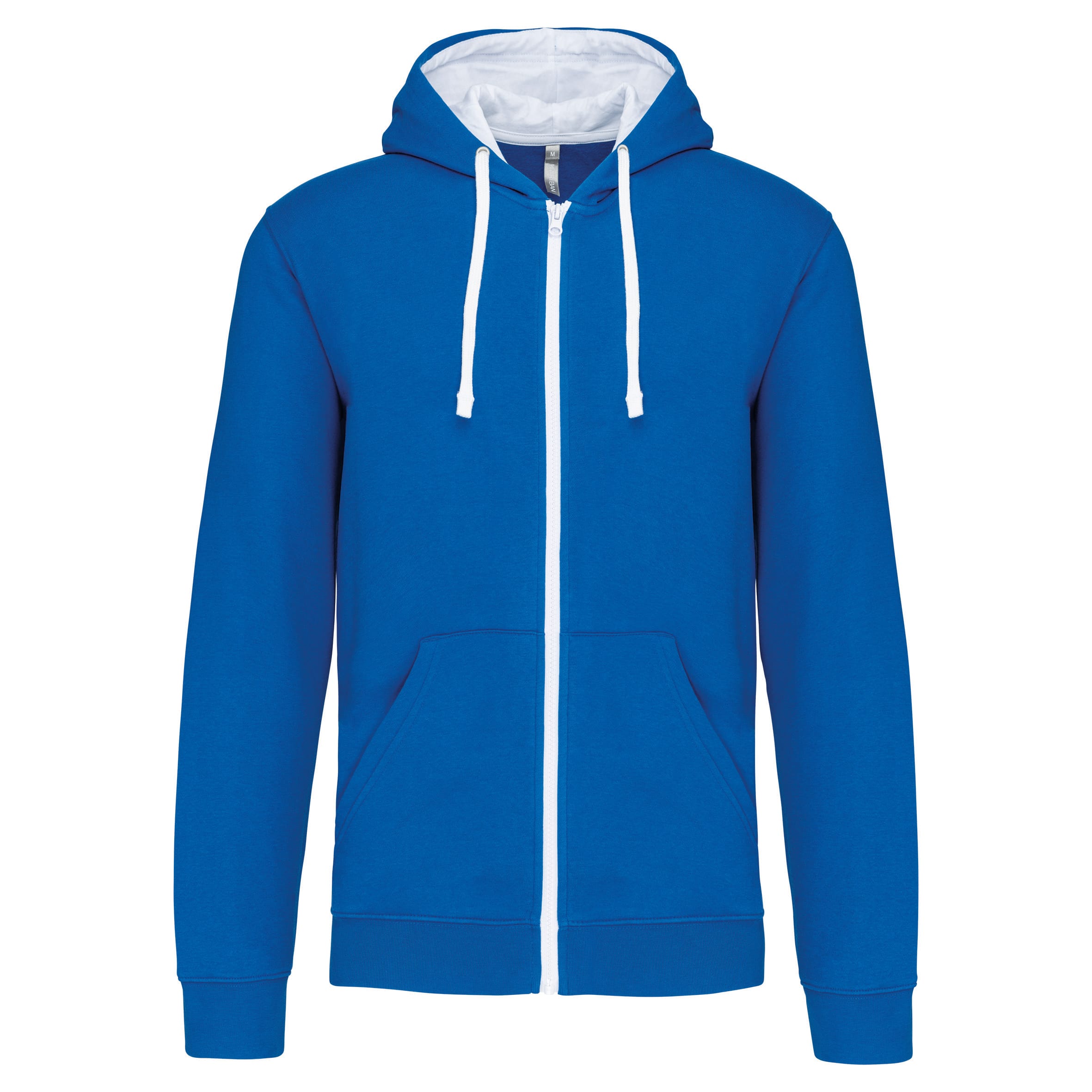 Men's zip-up hoodie with contrasting hood
