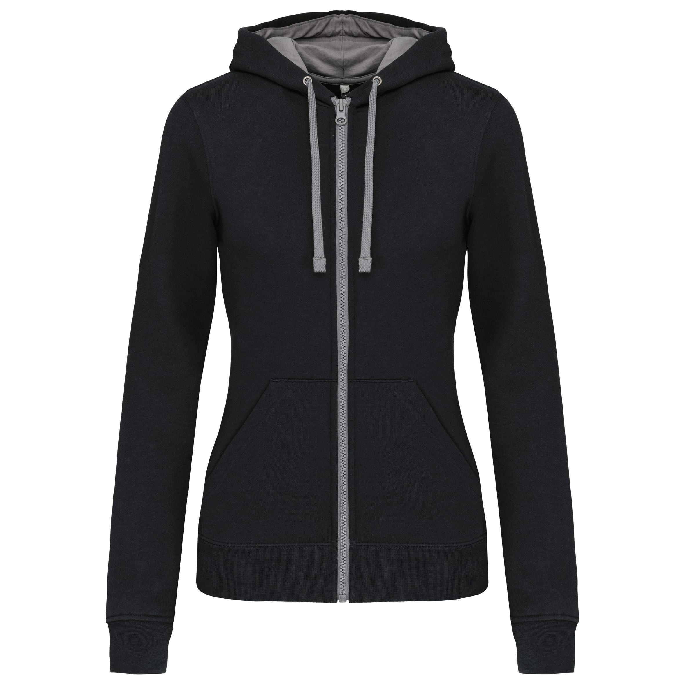 Women's zipped hoodie with contrasting hood