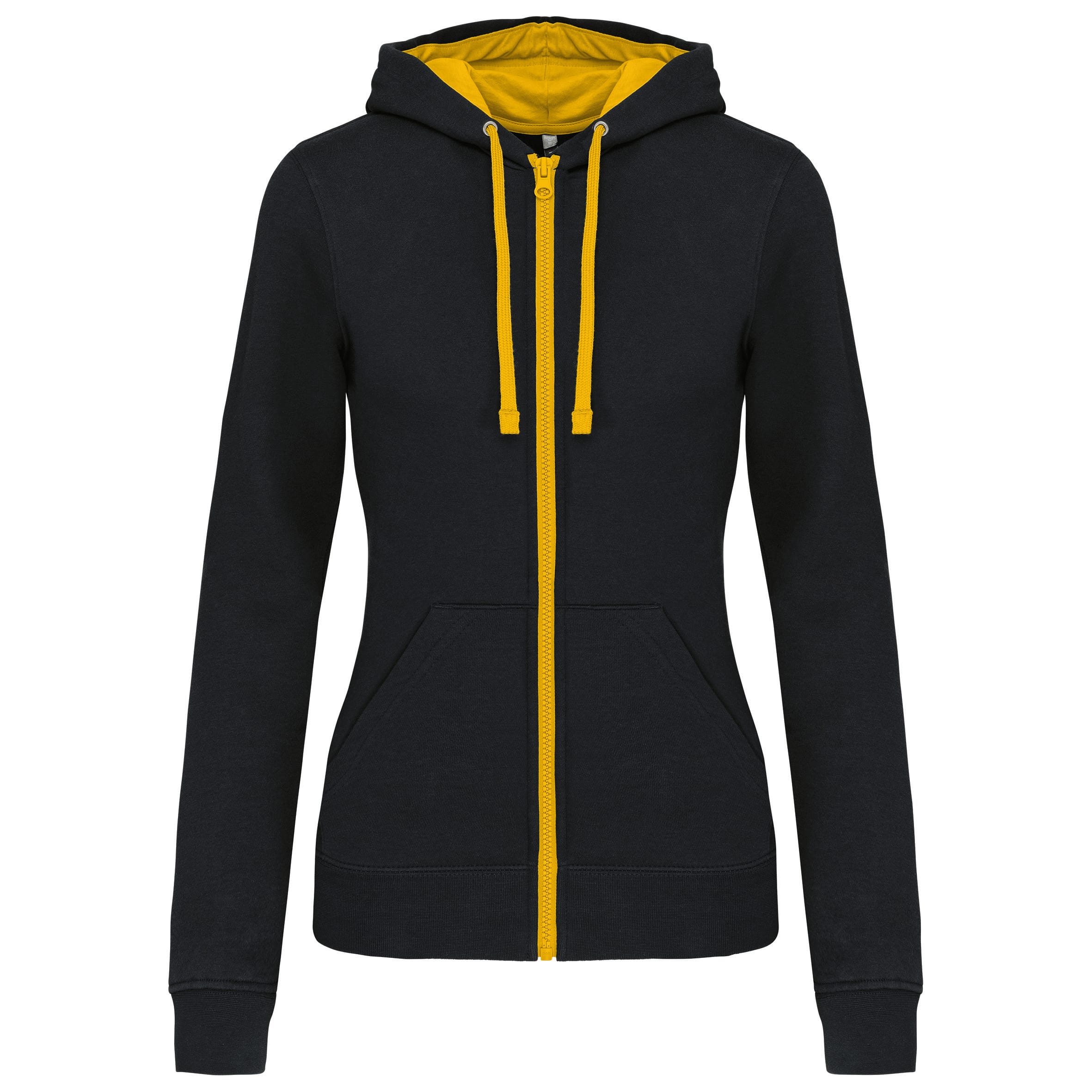 Women's zipped hoodie with contrasting hood