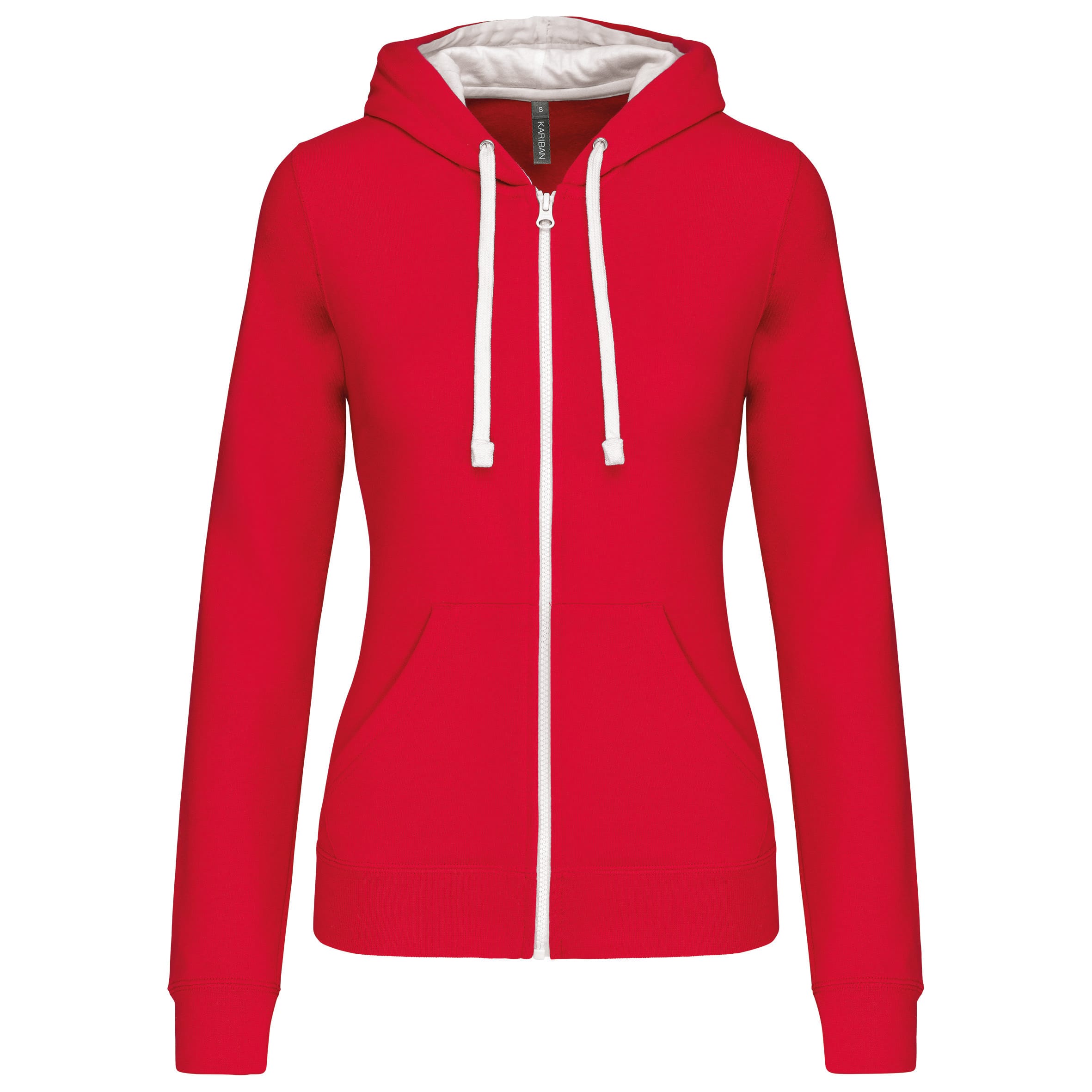 Women's zipped hoodie with contrasting hood