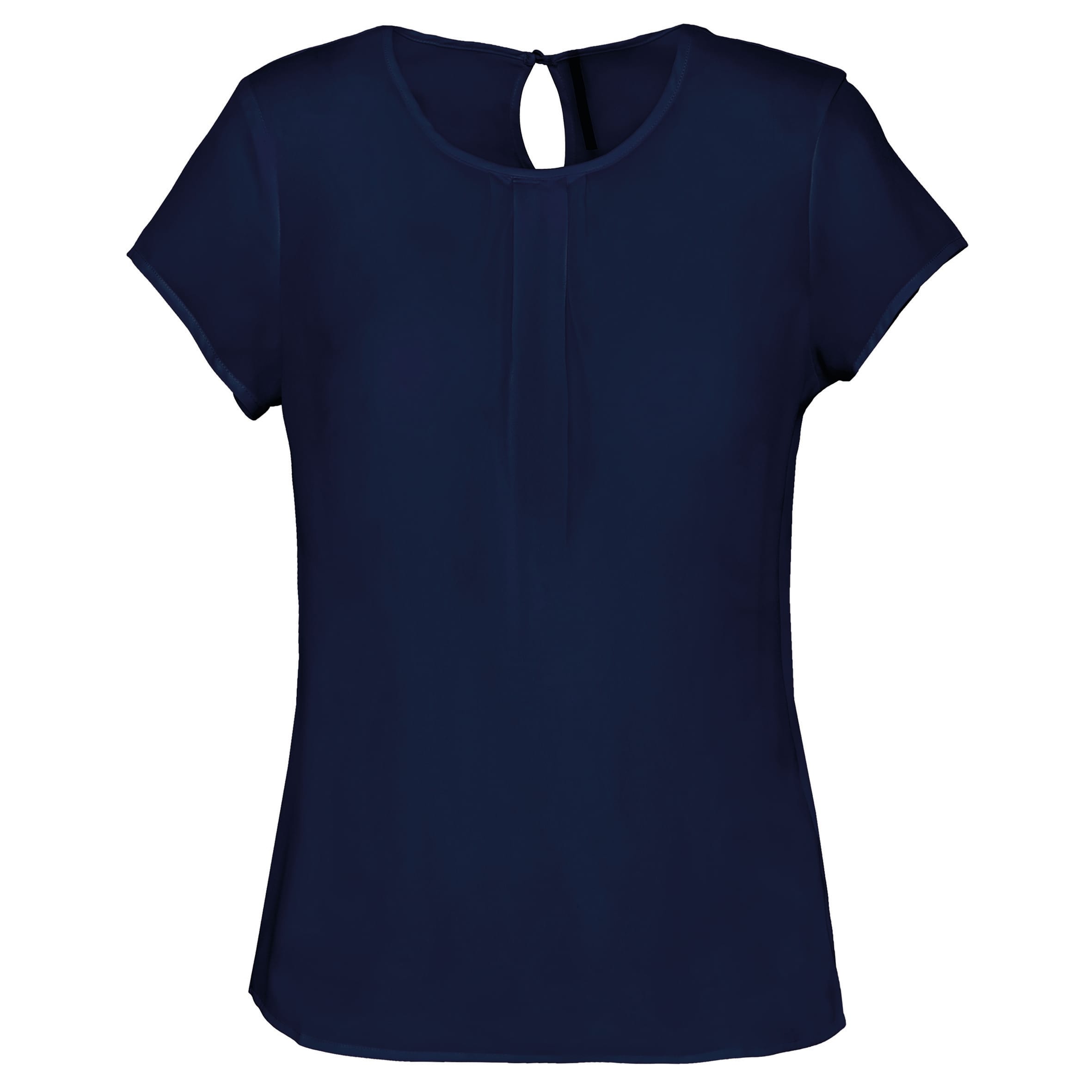 Damesblouse in crêpe met korte mouwen