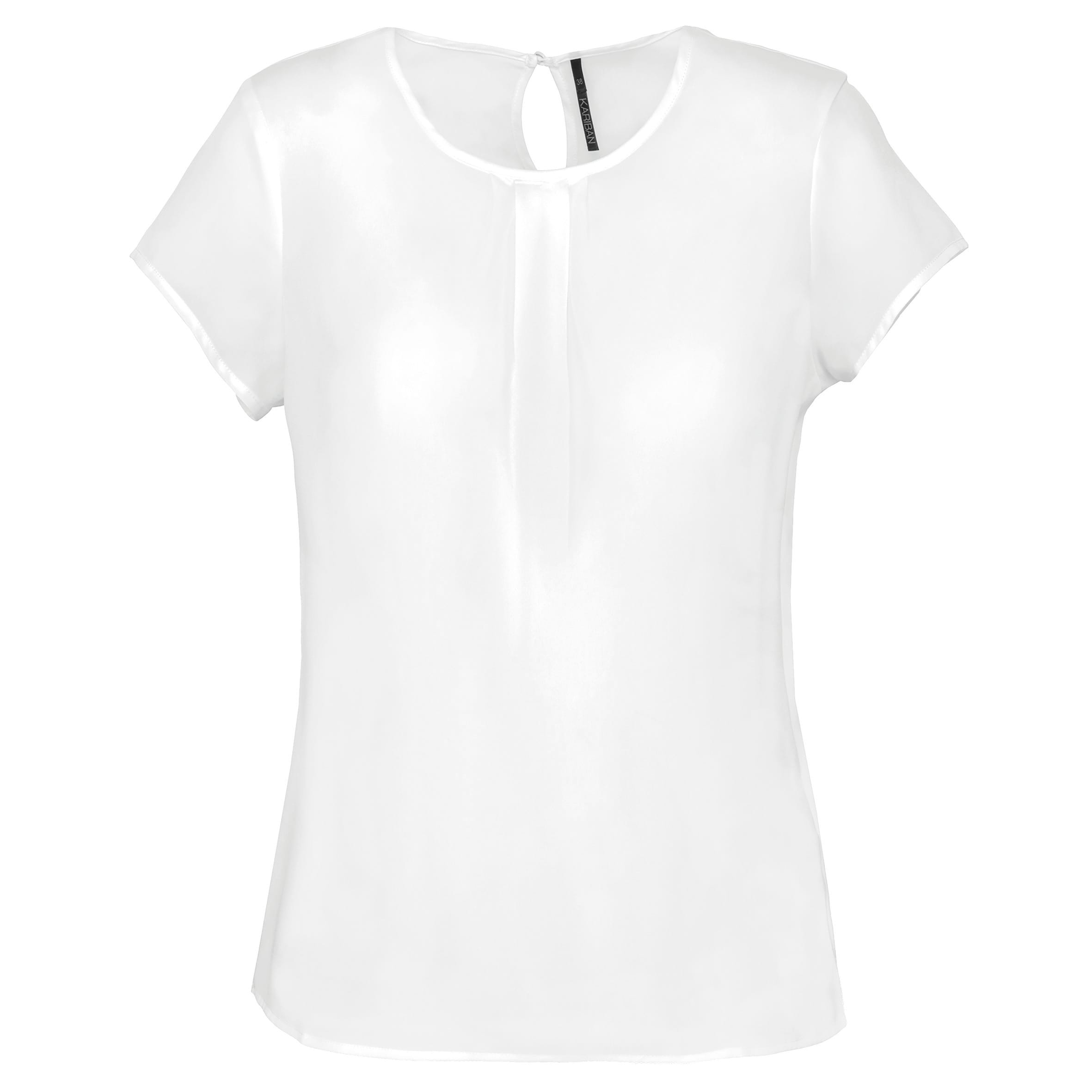 Damesblouse in crêpe met korte mouwen