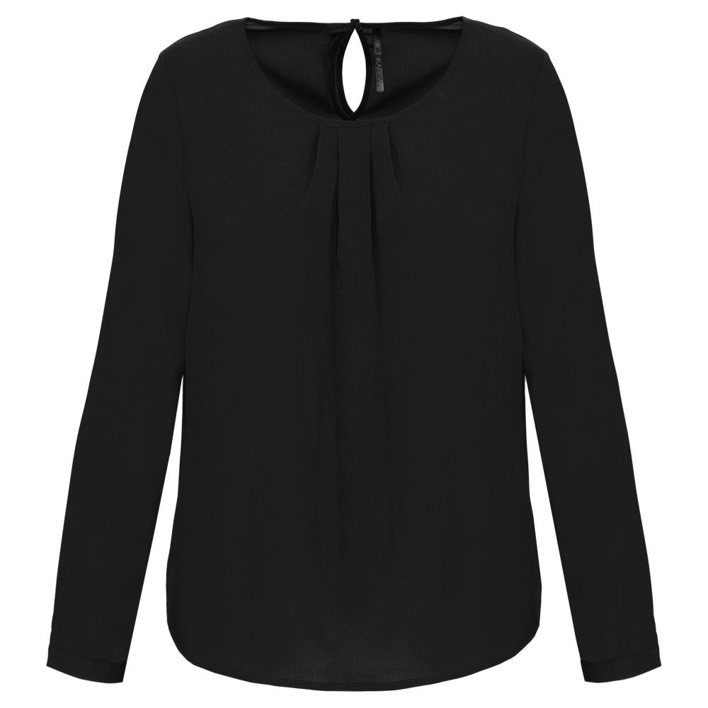 Women's crepe blouse with long sleeves