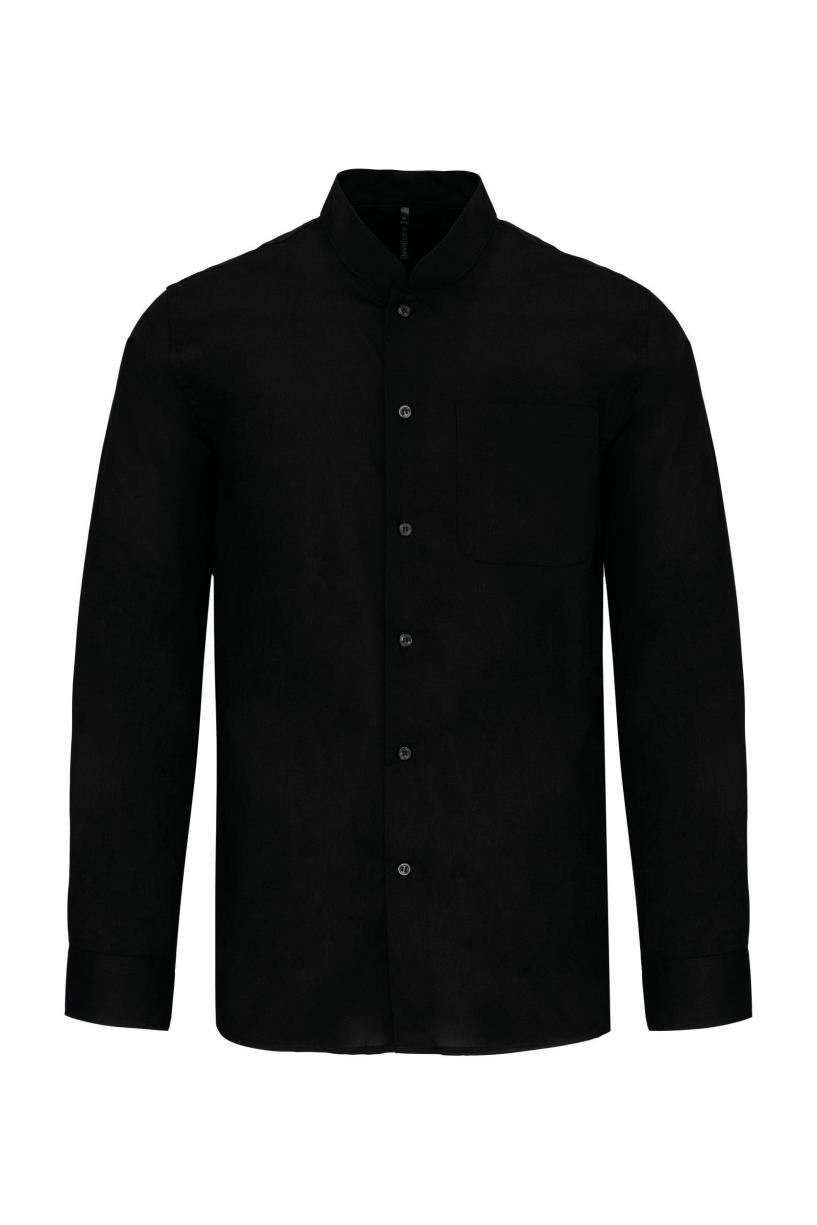 Men's shirt with "Mao" collar long sleeves