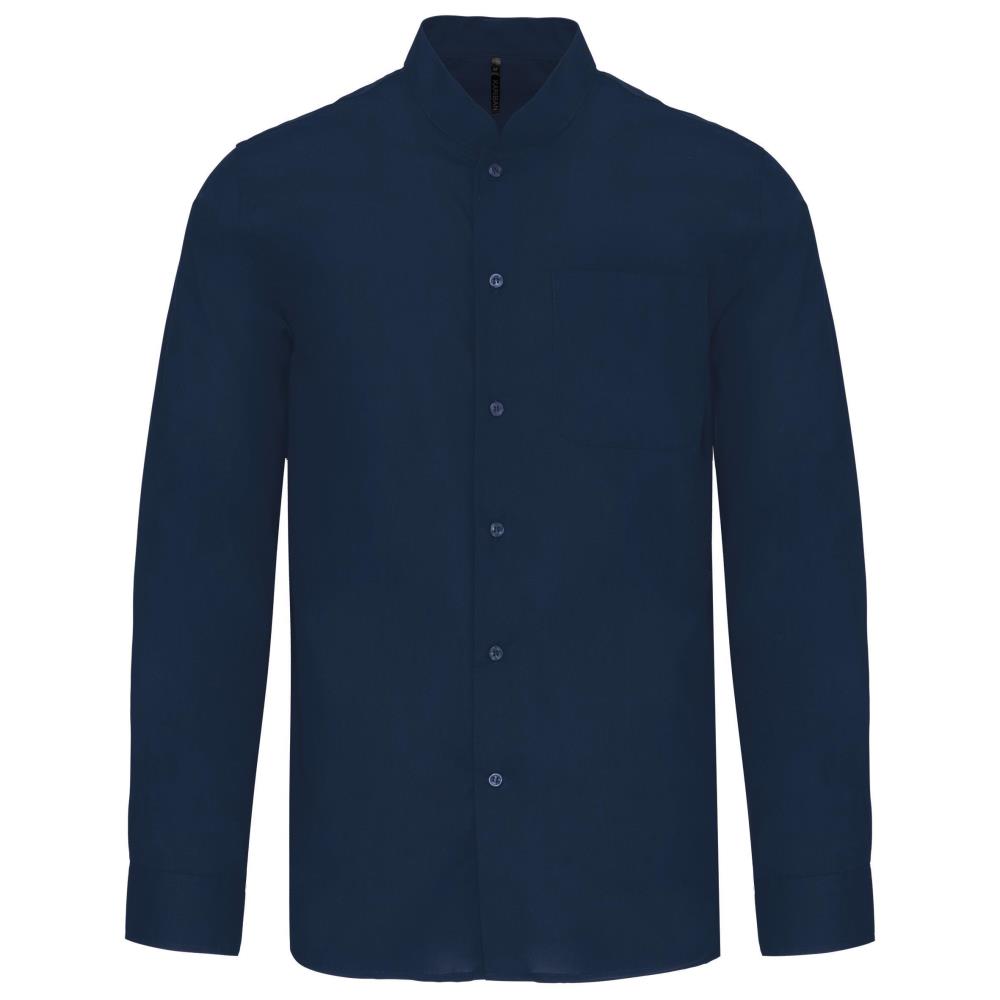 Men's shirt with "Mao" collar long sleeves