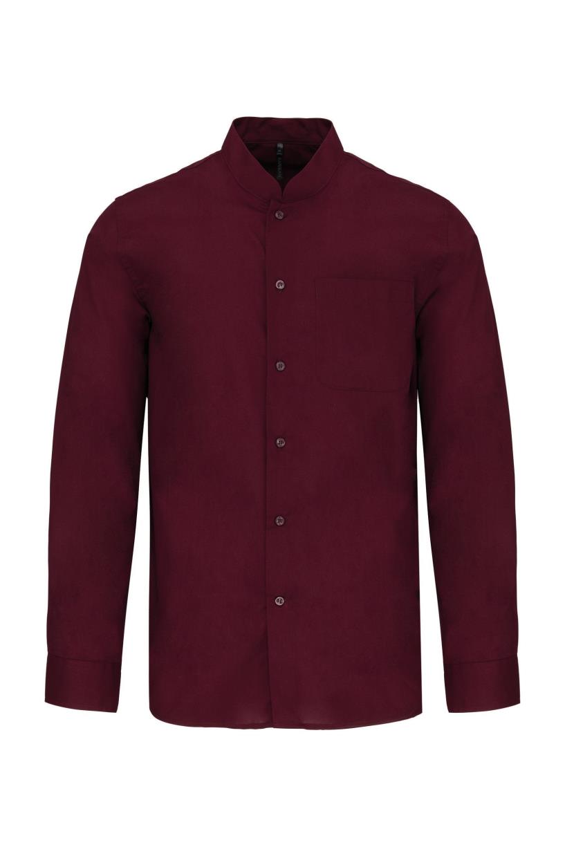 Men's shirt with "Mao" collar long sleeves