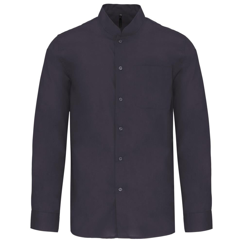 Men's shirt with "Mao" collar long sleeves