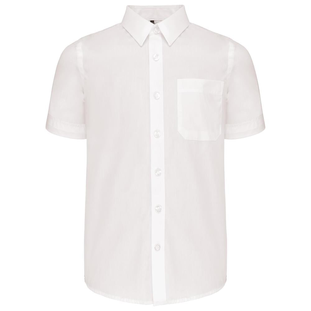 Kinder poplin overhemd korte mouwen