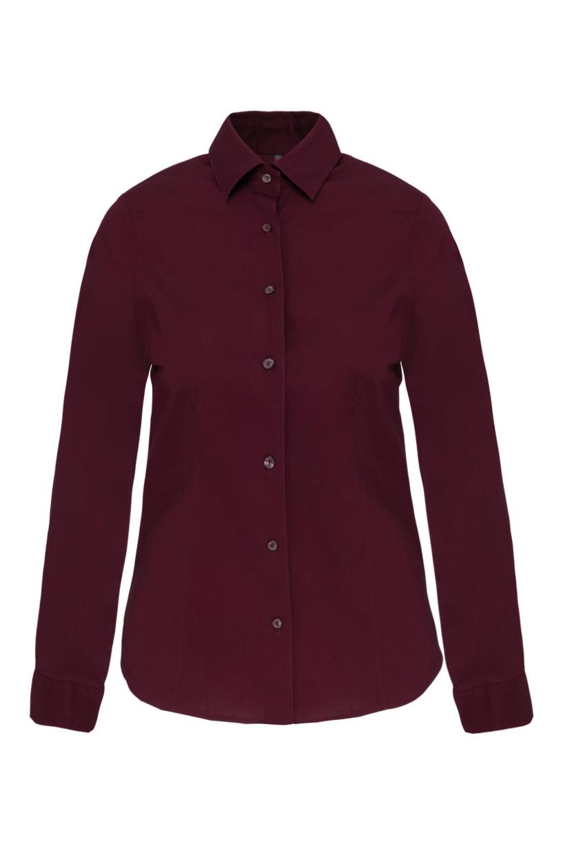 Dames stretchblouse met lange mouwen