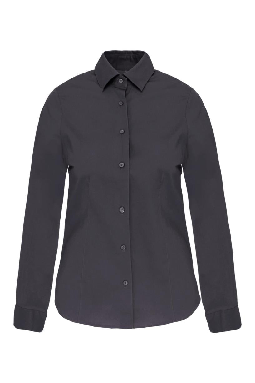 Dames stretchblouse met lange mouwen