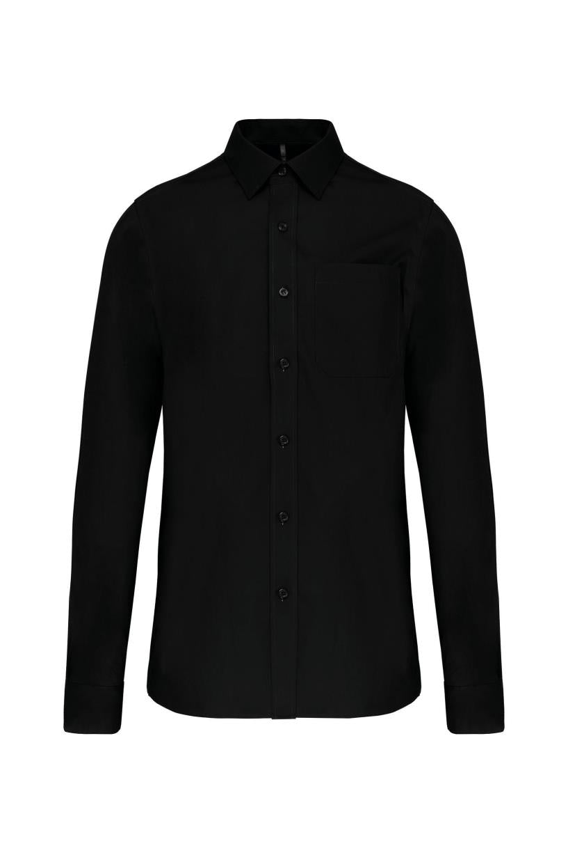 Heren poplin overhemd lange mouwen