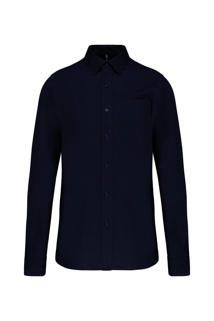 Heren poplin overhemd lange mouwen
